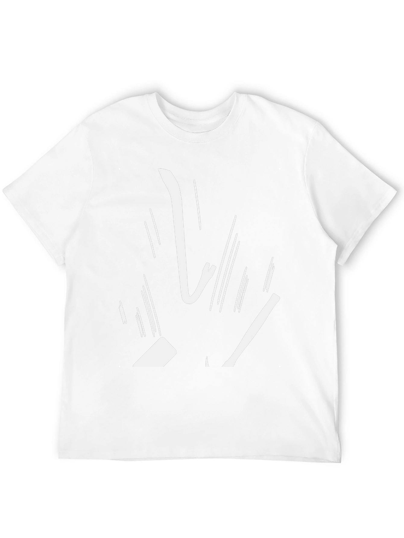Abstract White Graphic Print Black Tee