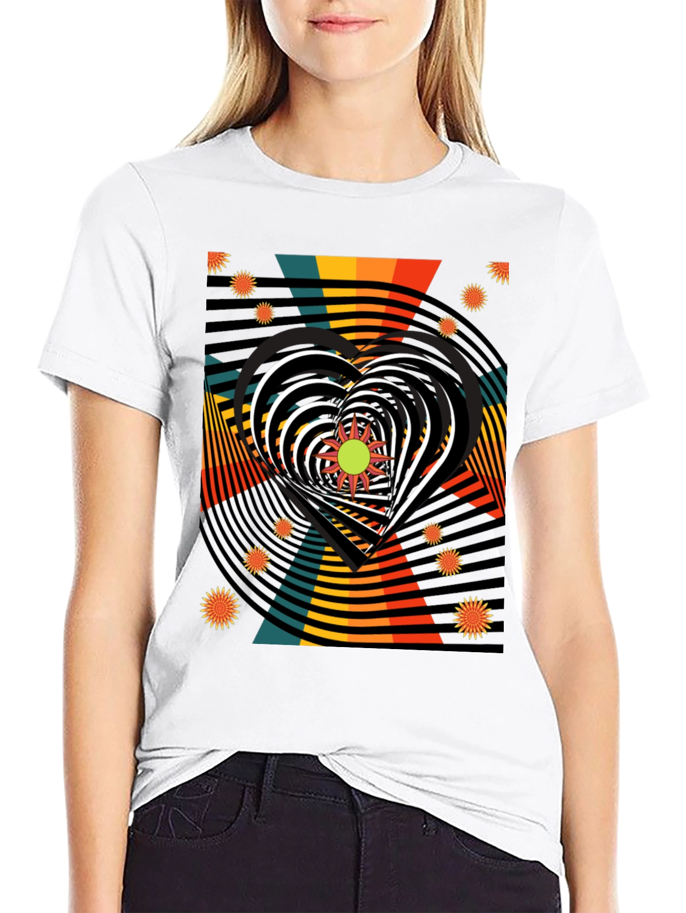 Retro Heart Graphic T-Shirt