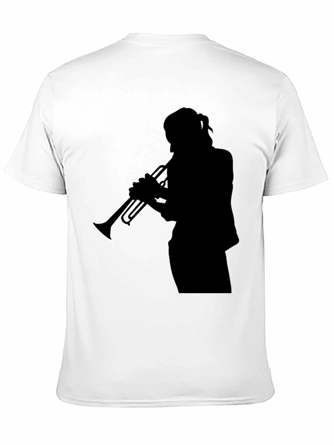 Trumpet Player Silhouette Graphic Tee - Black