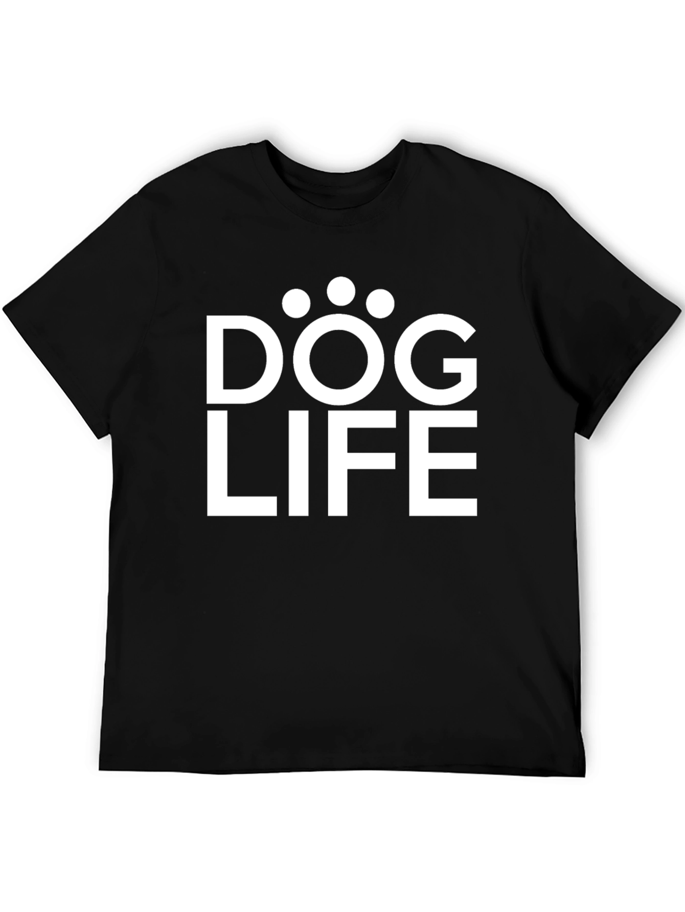 Dog Life Graphic Tee - Black Cotton T-Shirt