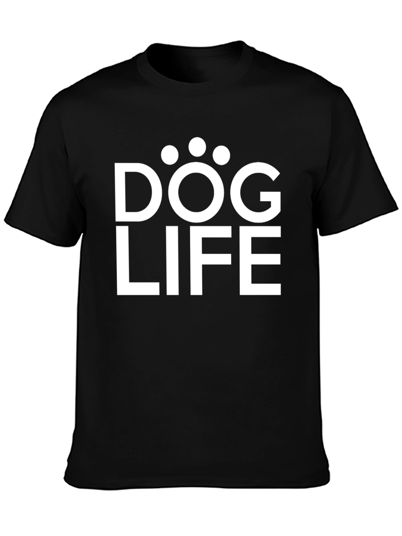 Dog Life Graphic Tee - Black Cotton T-Shirt