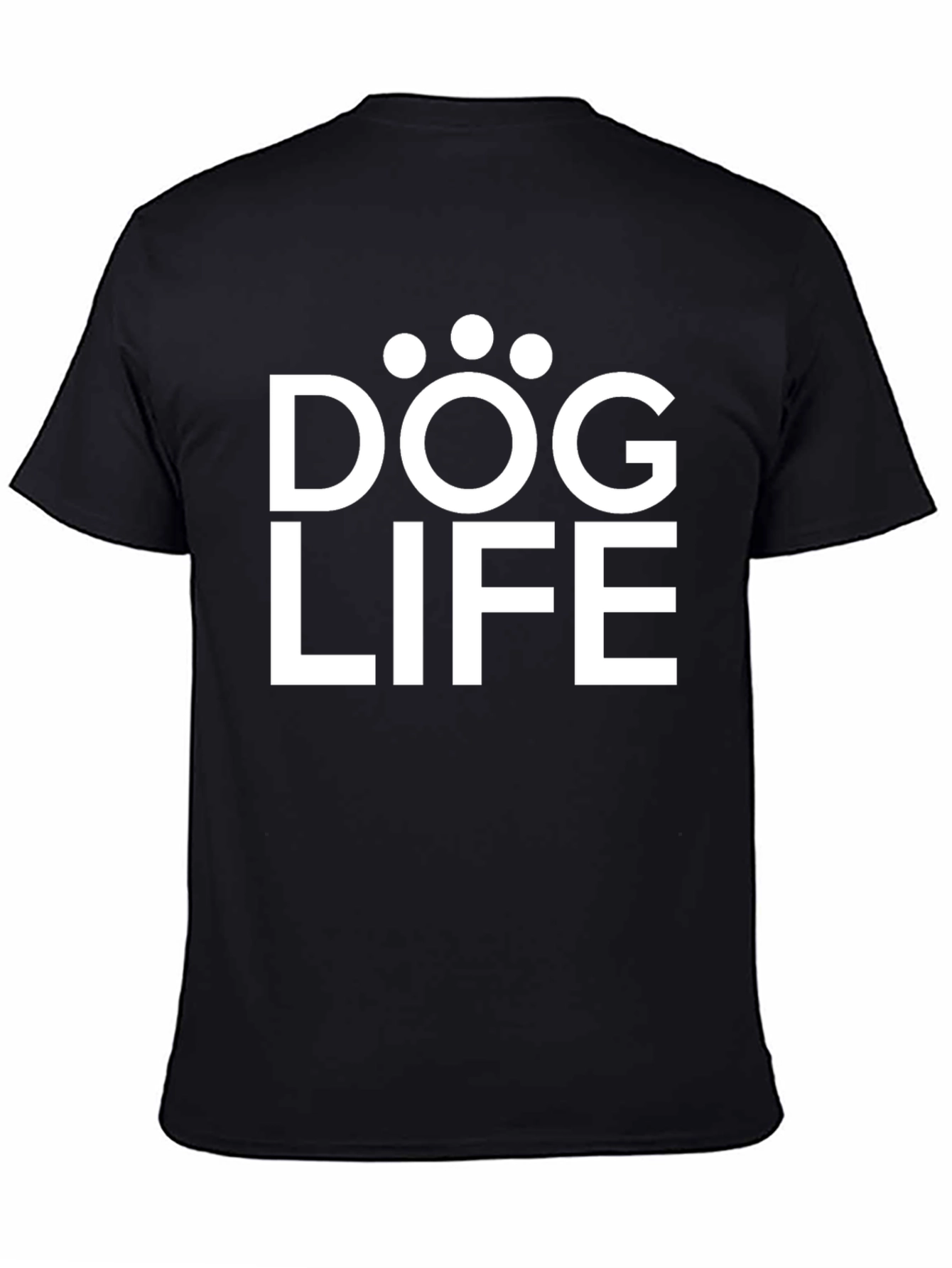 Dog Life Graphic Tee - Black Cotton T-Shirt