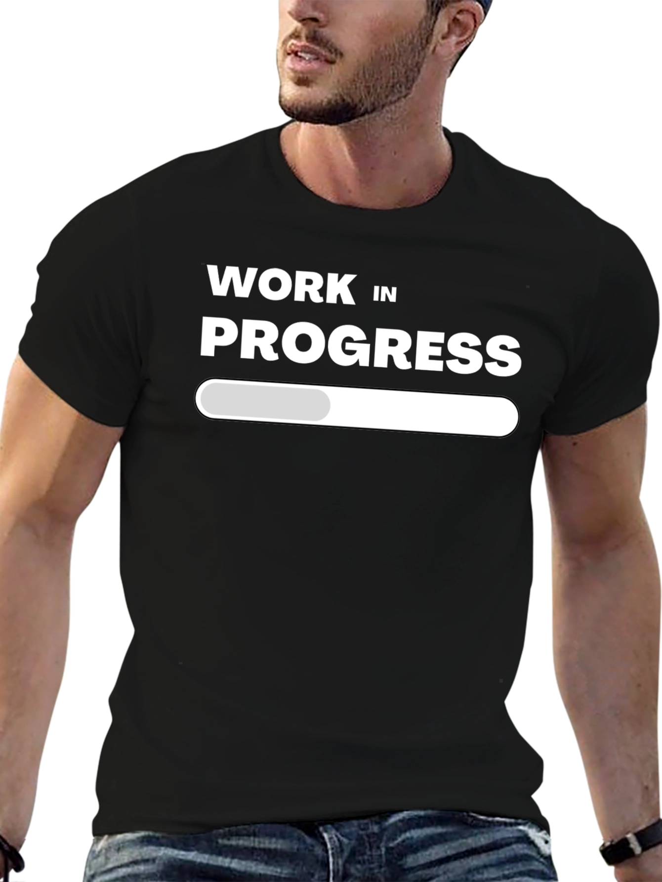 Work In Progress T-Shirt - Black Graphic Tee