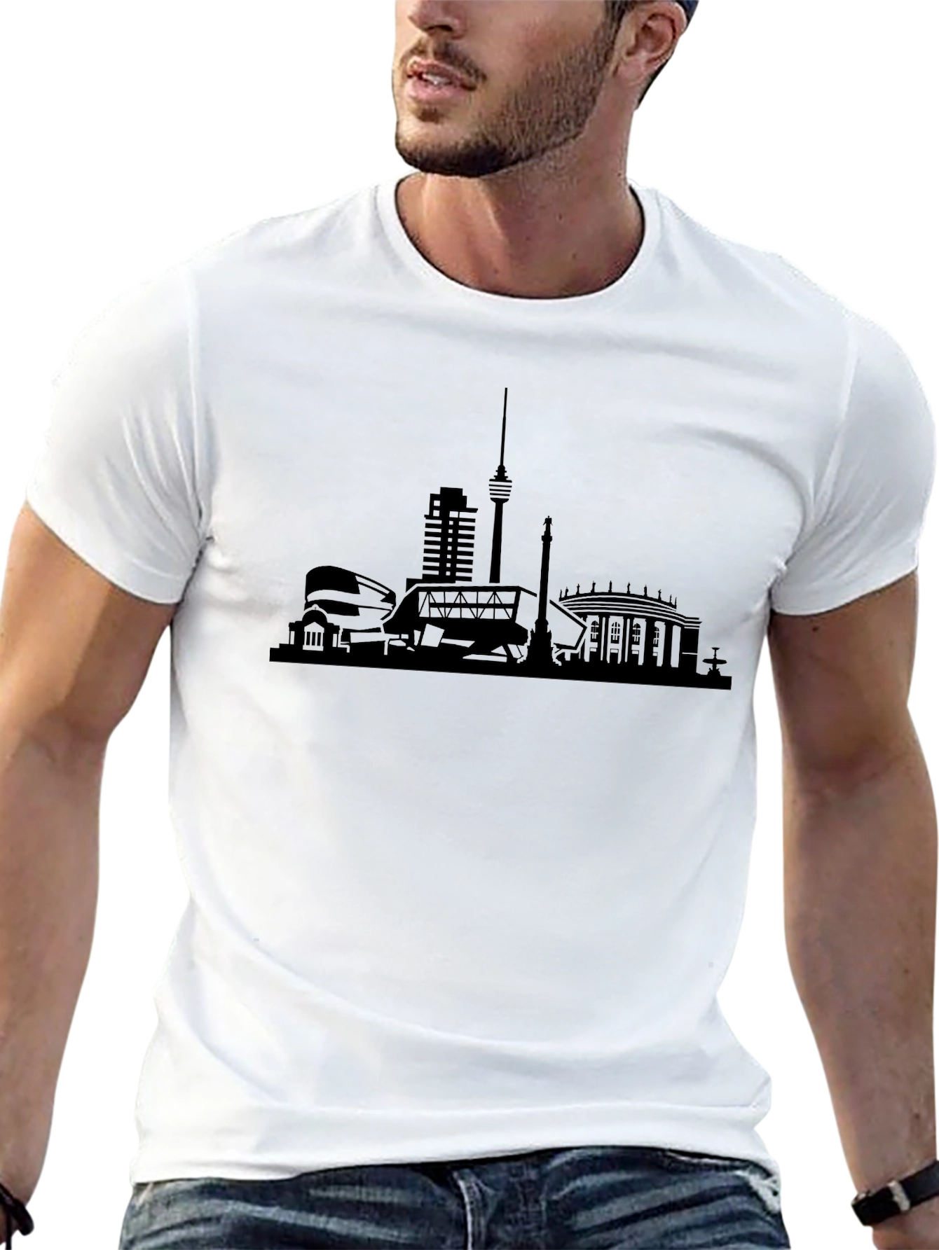 City Skyline Graphic Tee - Black