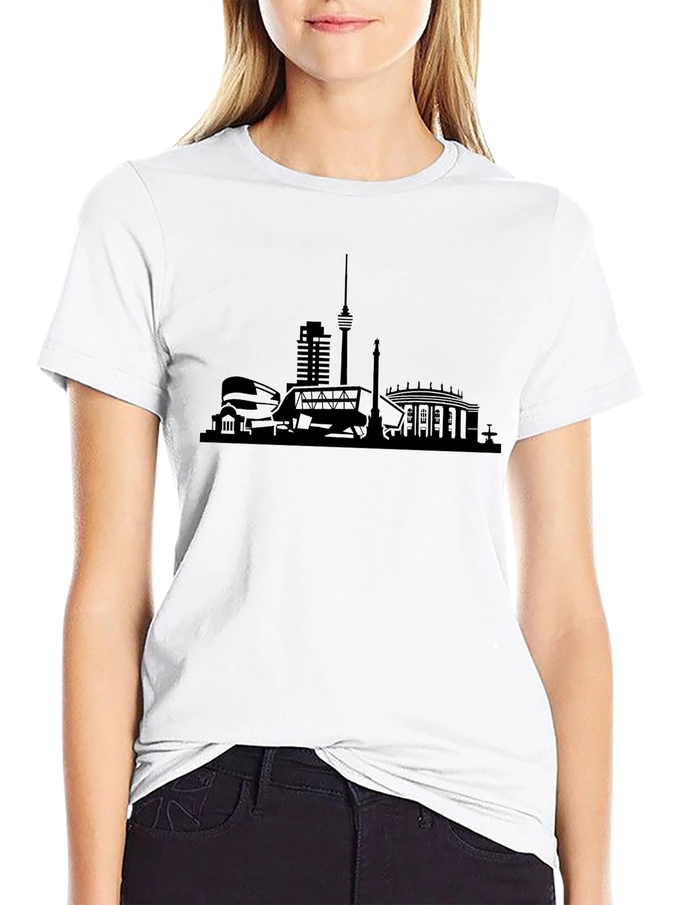 City Skyline Graphic Tee - Black