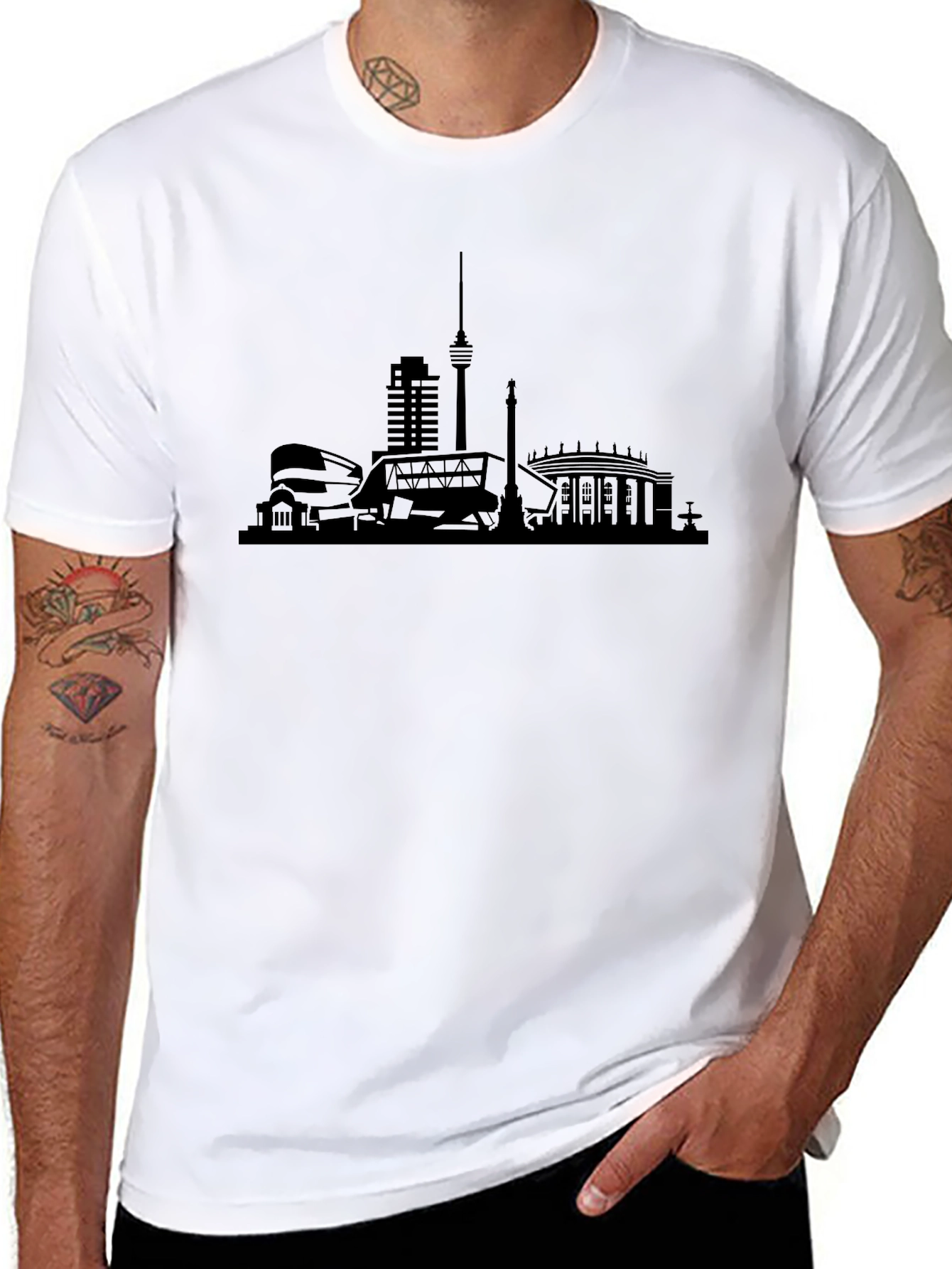 City Skyline Graphic Tee - Black