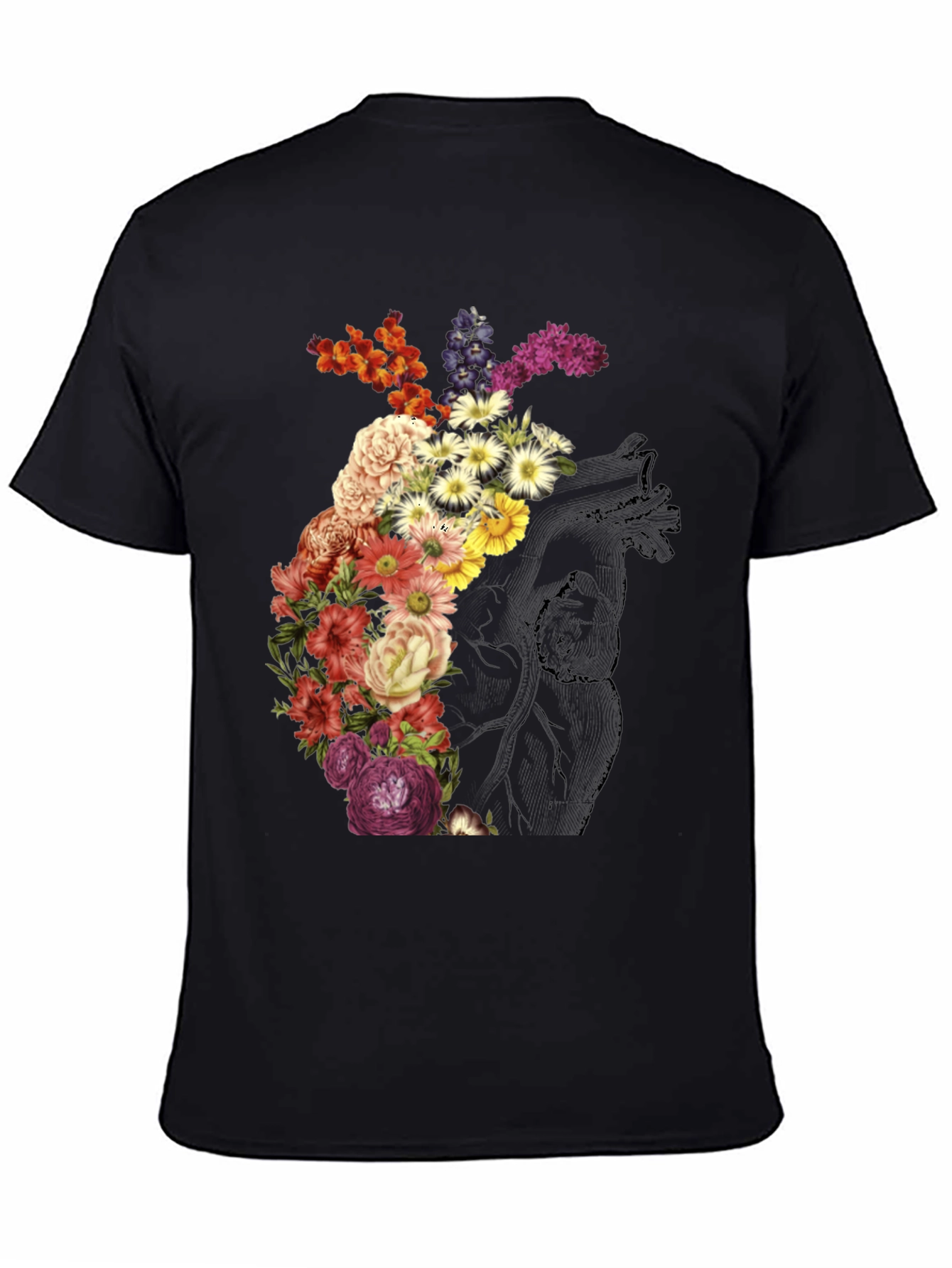 Floral Heart Graphic Tee - Stylish Unisex T-Shirt