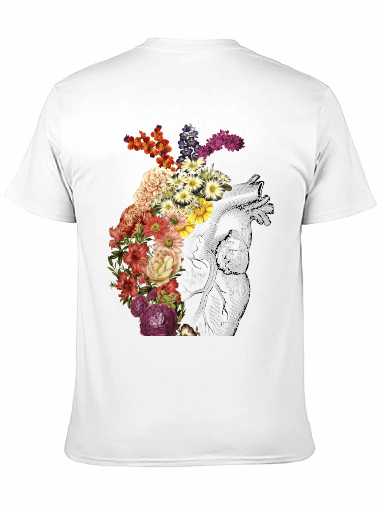 Floral Heart Graphic Tee - Stylish Unisex T-Shirt
