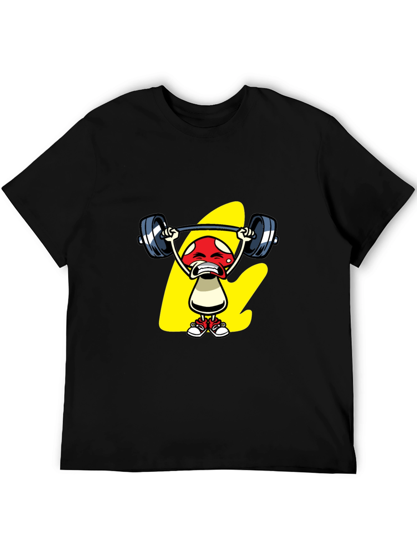 Funny Mushroom Weightlifting Graphic Tee
