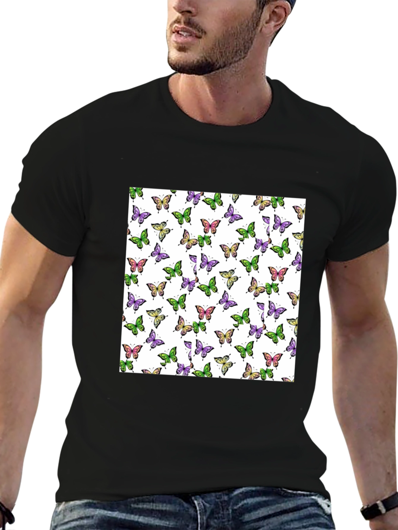 Butterfly Pattern Print T-Shirt