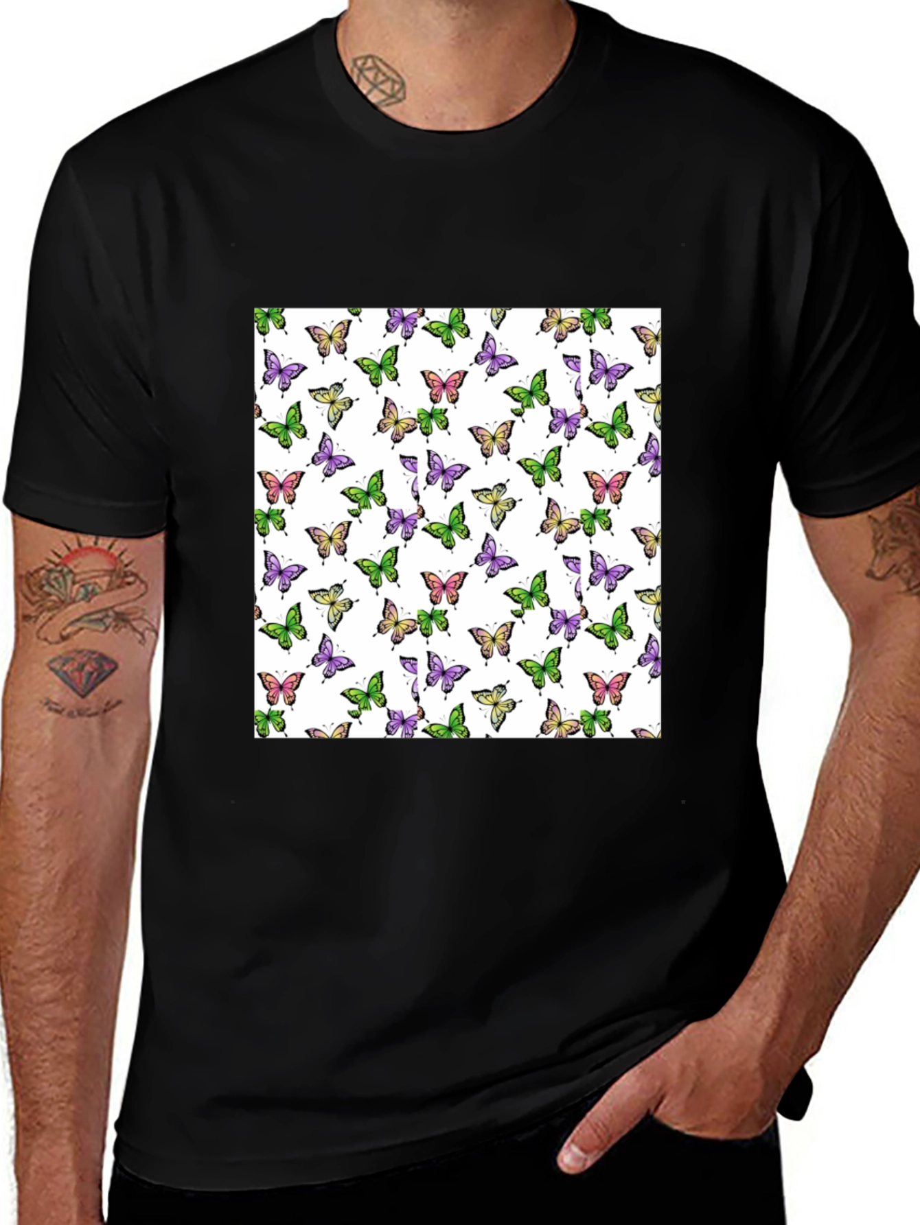 Butterfly Pattern Print T-Shirt