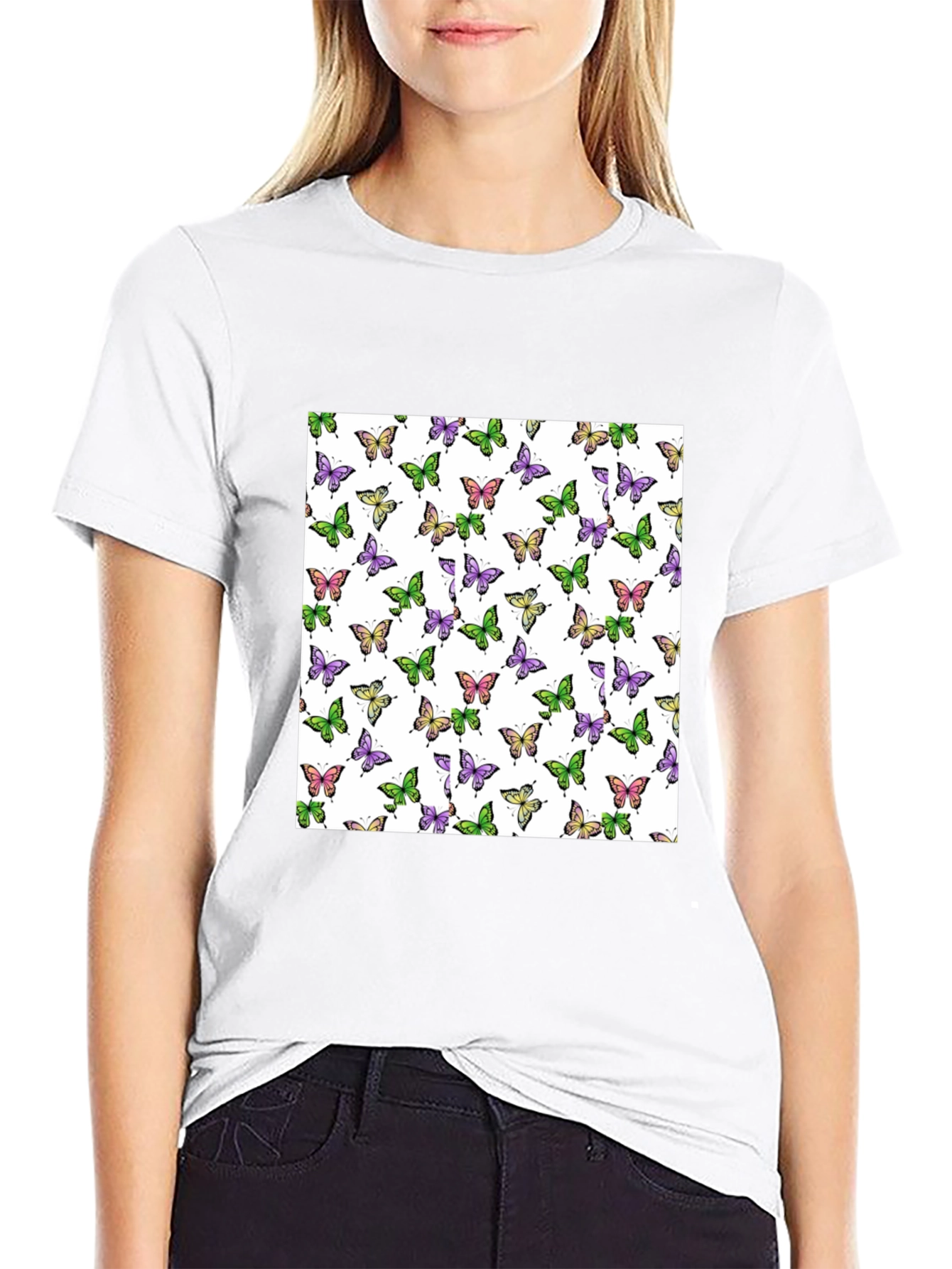 Butterfly Pattern Print T-Shirt