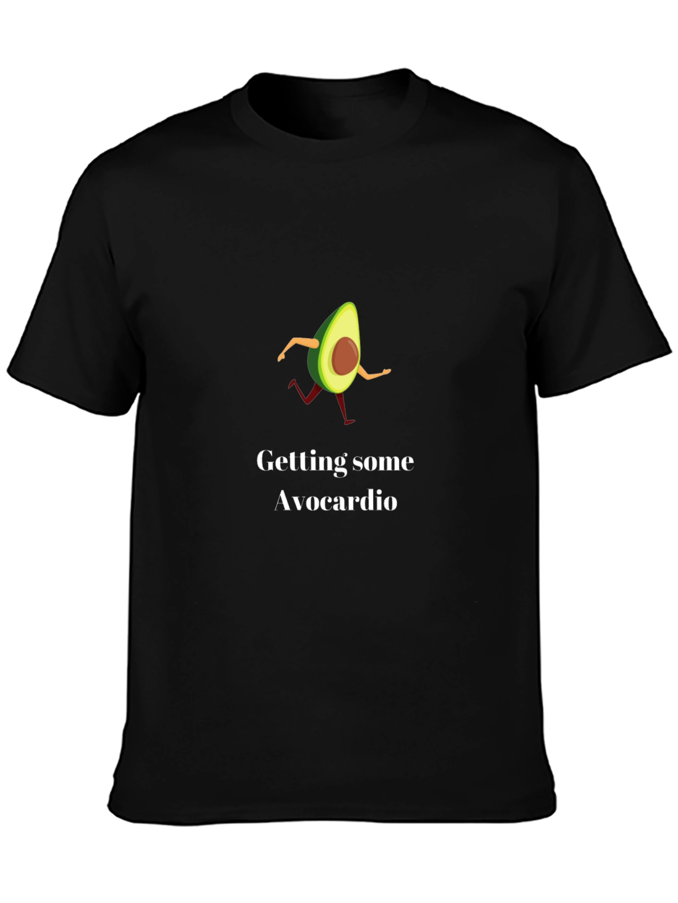 Avocardio Running T-Shirt - Black Graphic Tee
