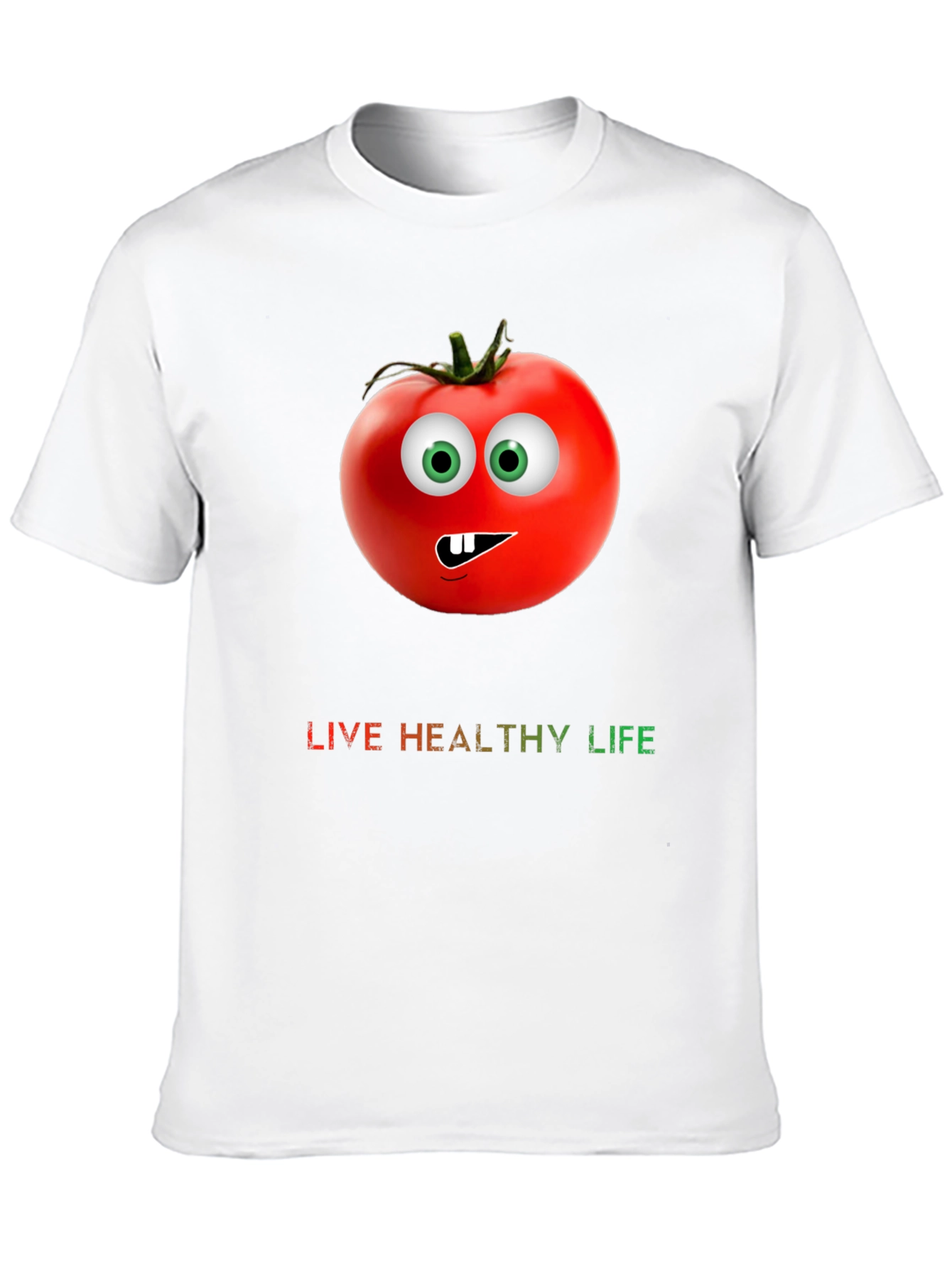 Funny Tomato Graphic Tee - Live Healthy Life Shirt