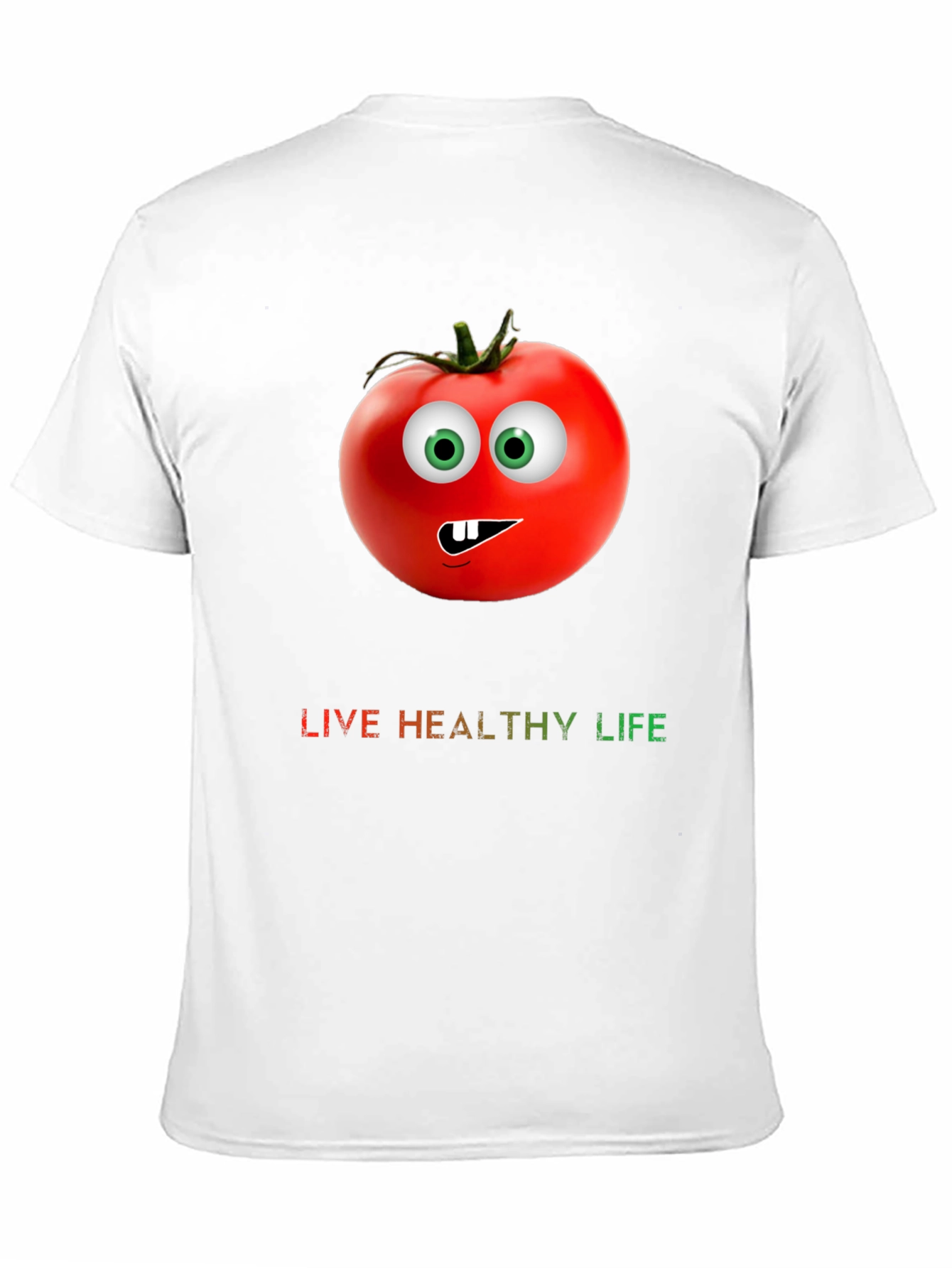 Funny Tomato Graphic Tee - Live Healthy Life Shirt