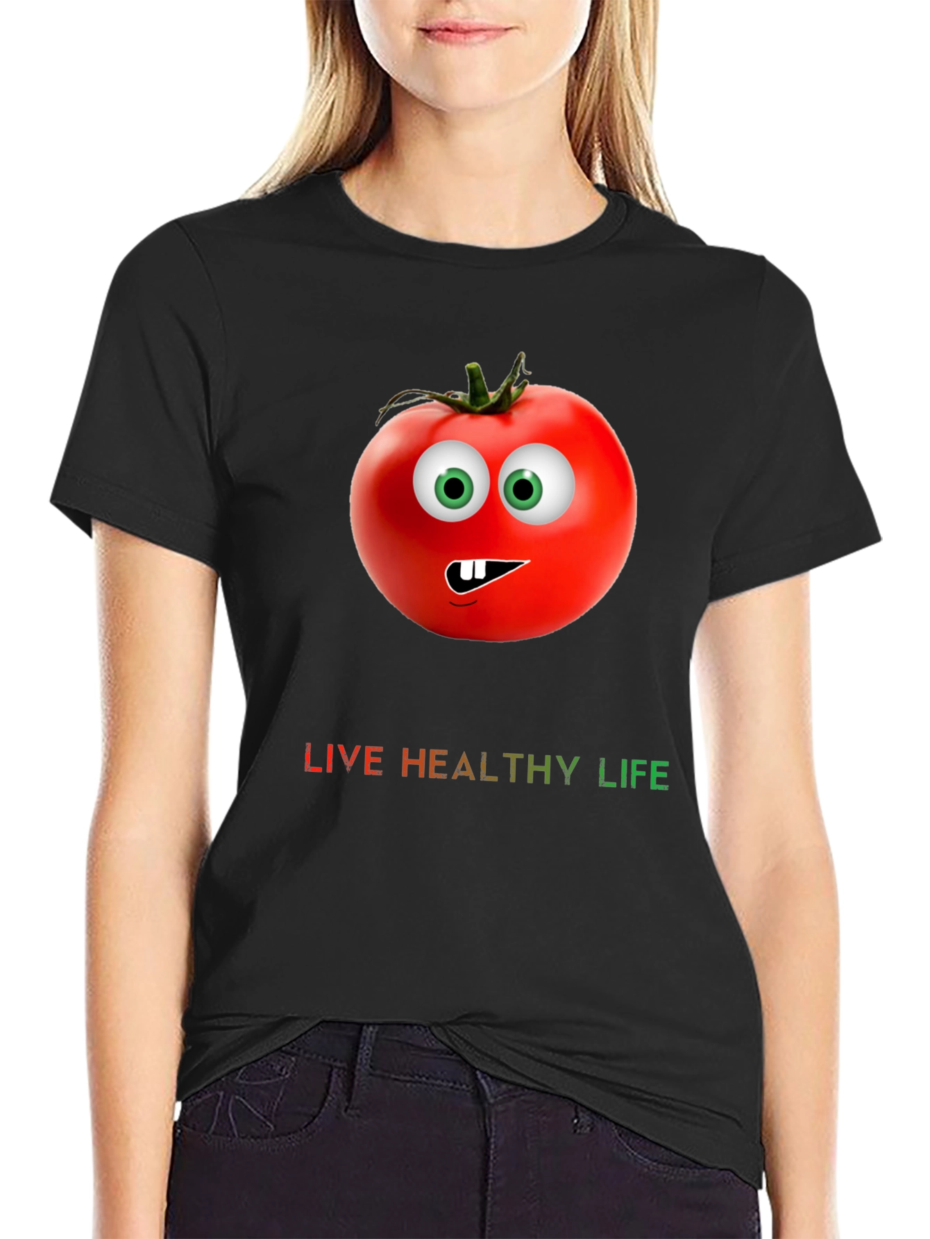 Funny Tomato Graphic Tee - Live Healthy Life Shirt