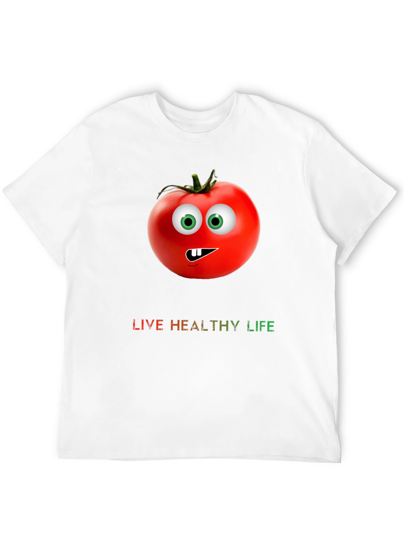 Funny Tomato Graphic Tee - Live Healthy Life Shirt