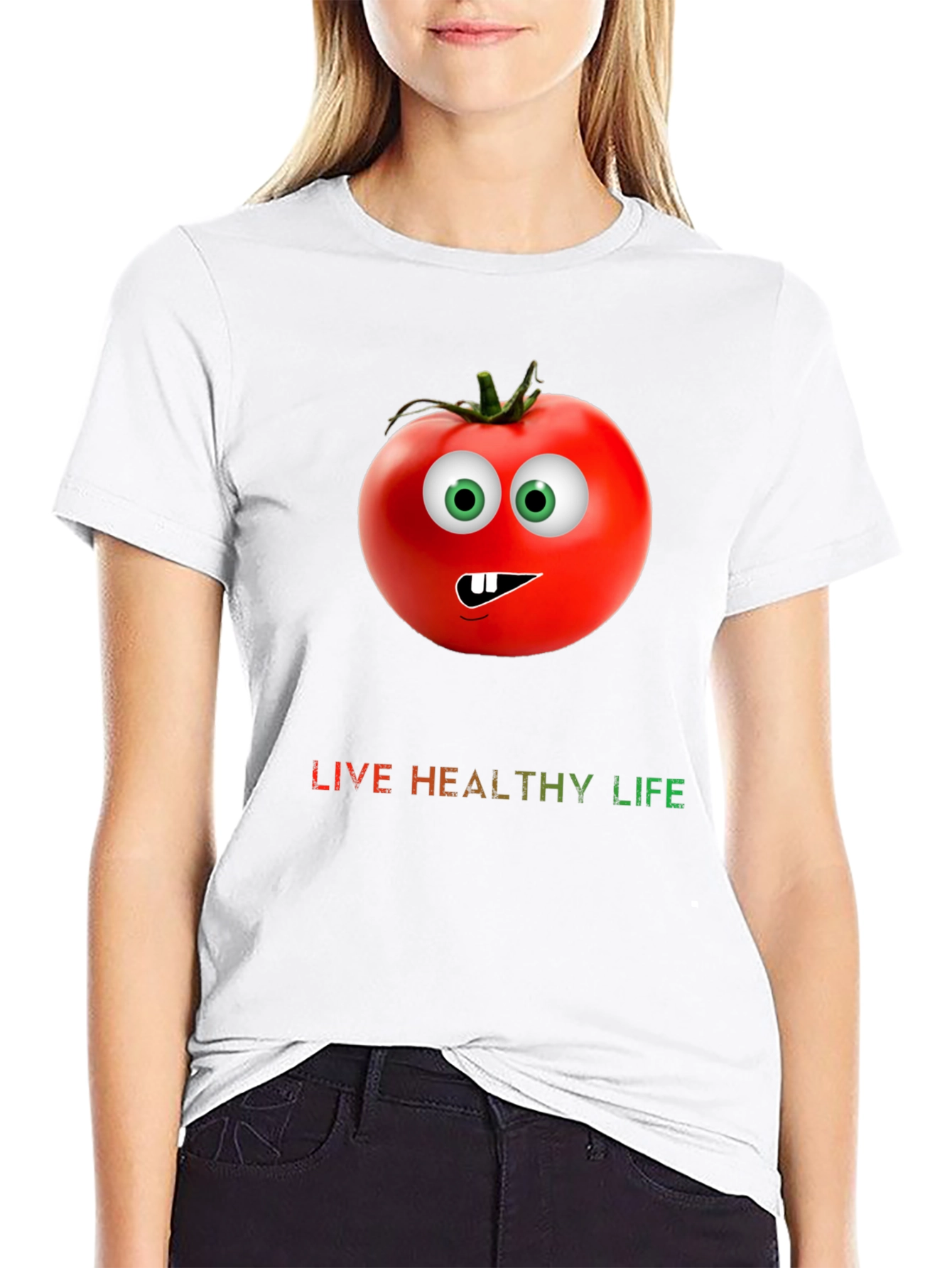 Funny Tomato Graphic Tee - Live Healthy Life Shirt