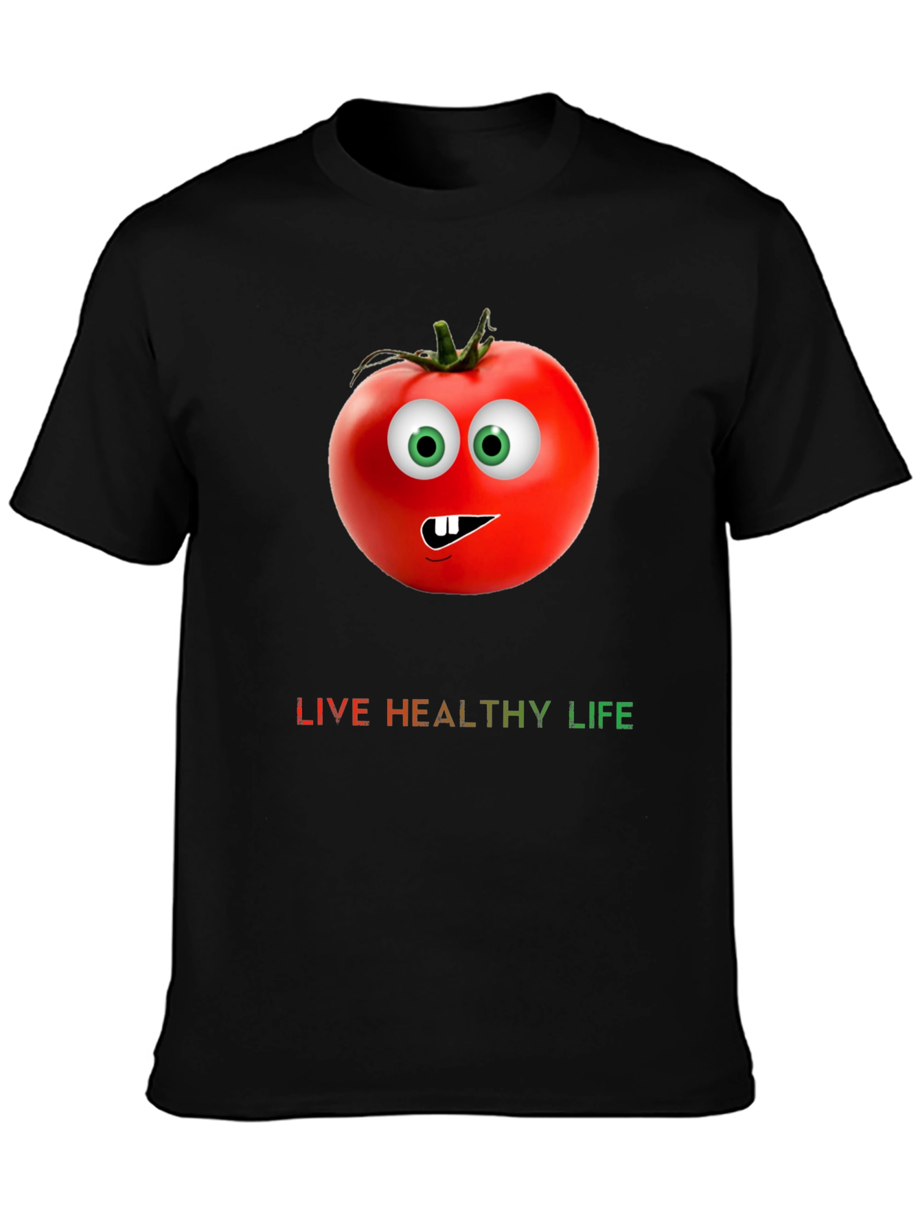 Funny Tomato Graphic Tee - Live Healthy Life Shirt