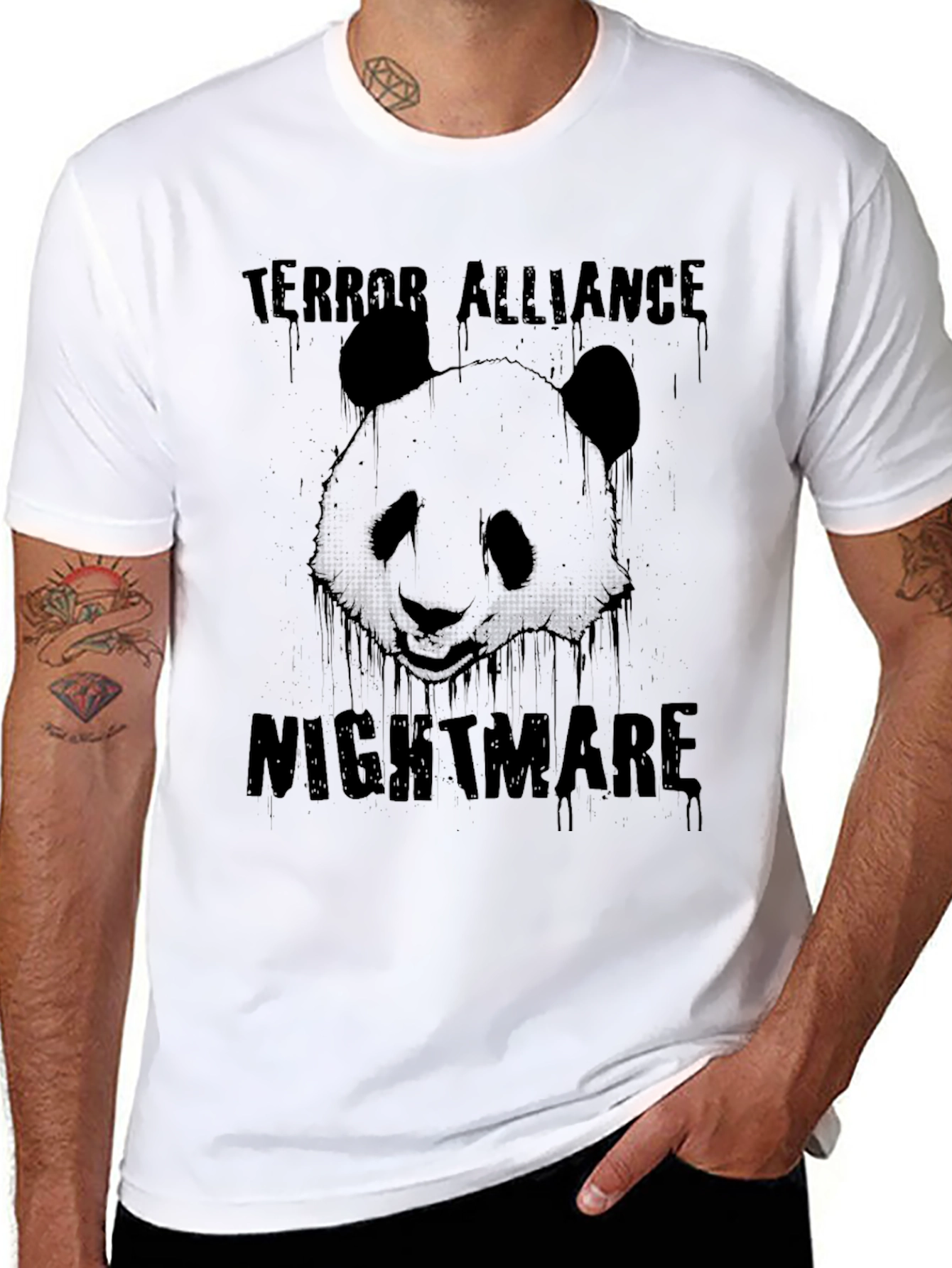 Terror Alliance Nightmare Panda Graphic Tee - Black
