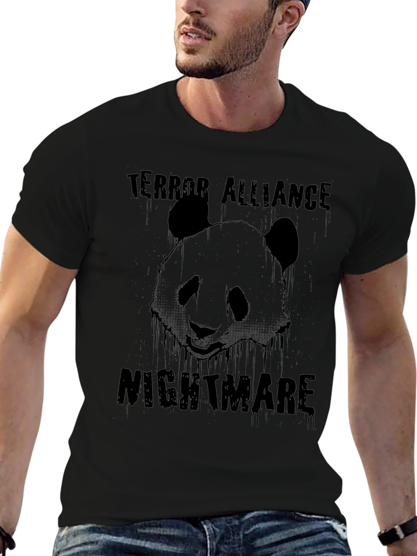 Terror Alliance Nightmare Panda Graphic Tee - Black