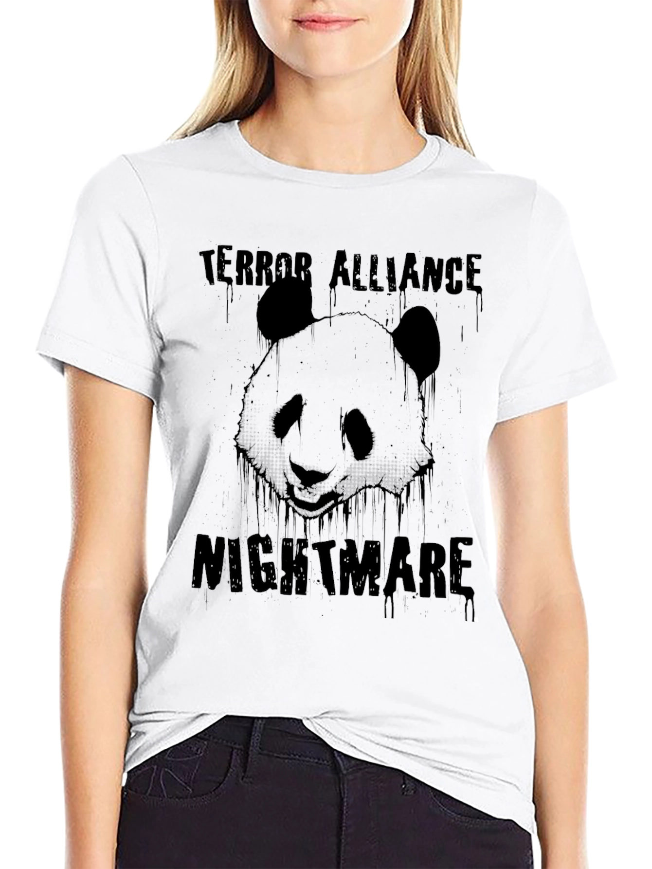 Terror Alliance Nightmare Panda Graphic Tee - Black