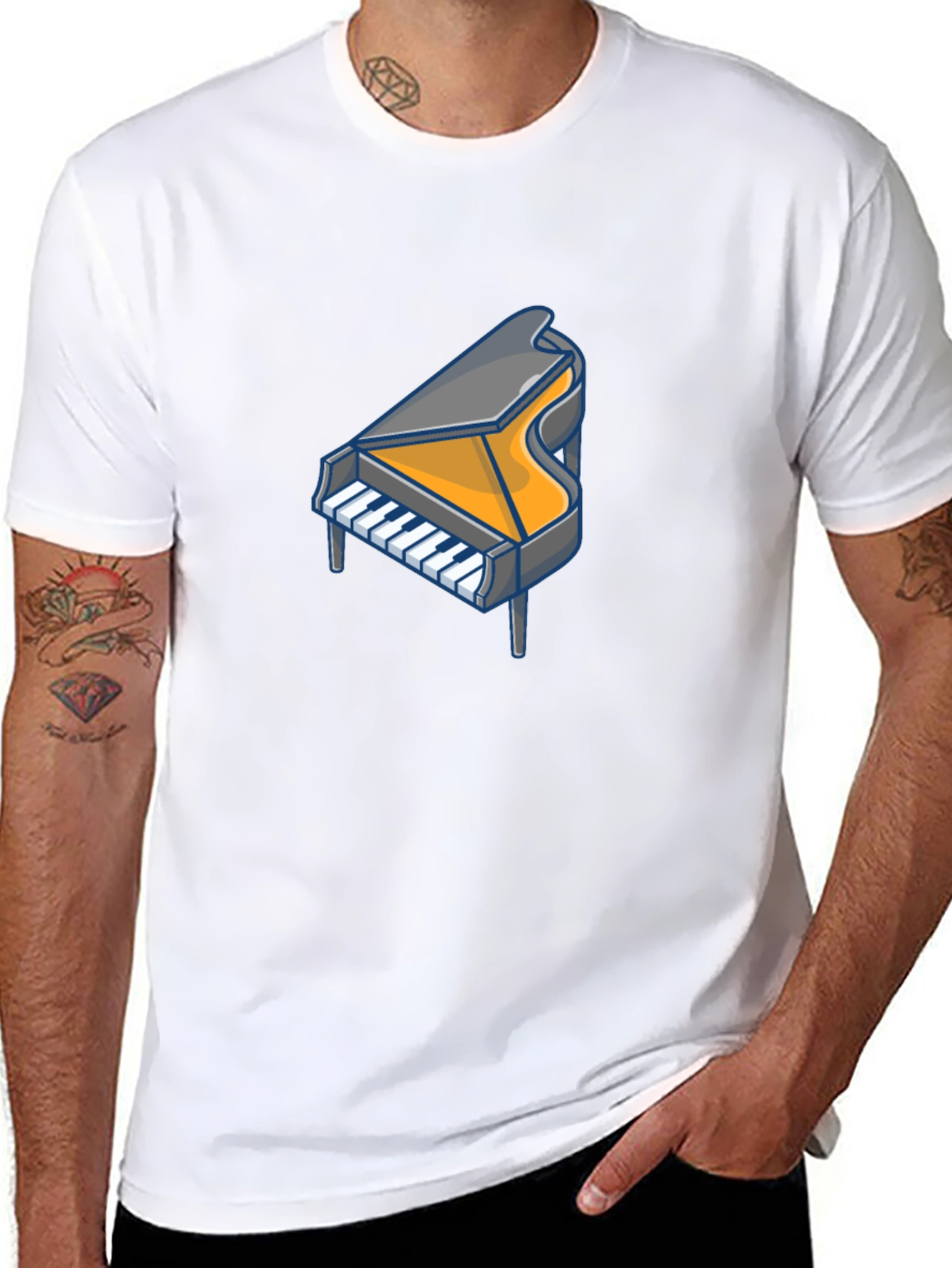 Piano Graphic Tee - Music Lovers T-Shirt