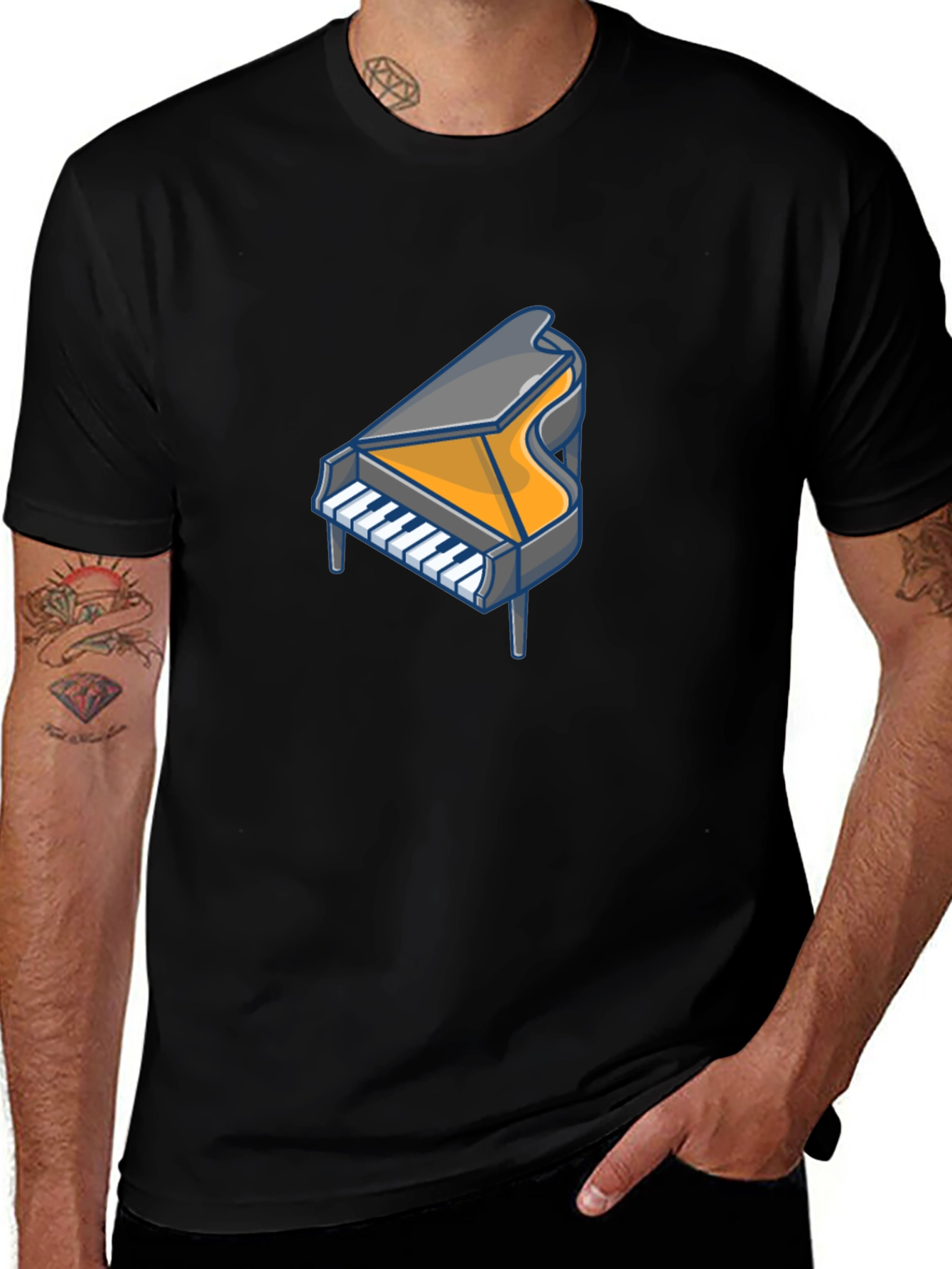 Piano Graphic Tee - Music Lovers T-Shirt