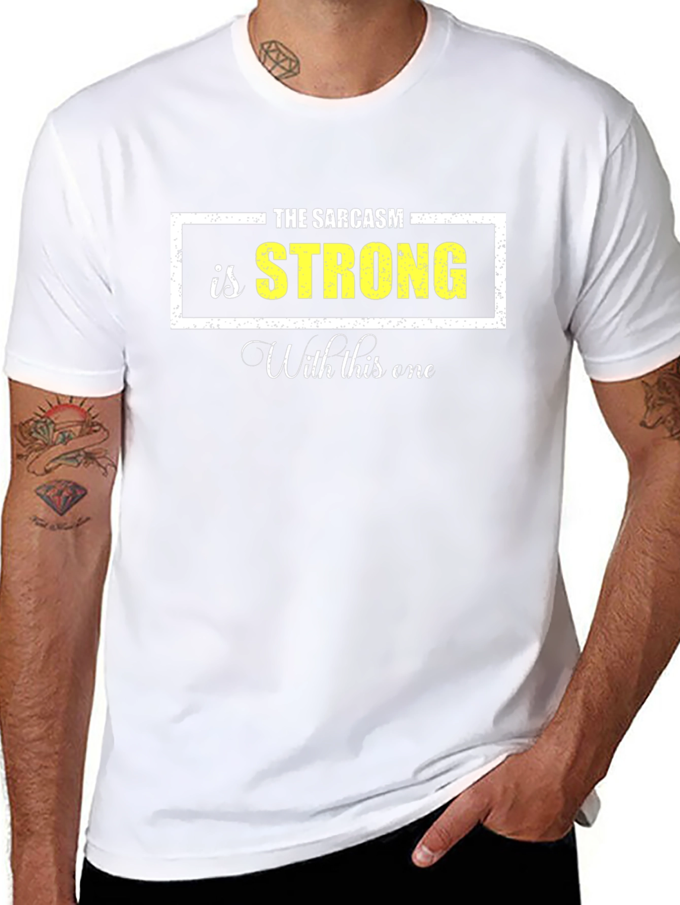 Sarcasm Strong Graphic Tee - Black Cotton Blend