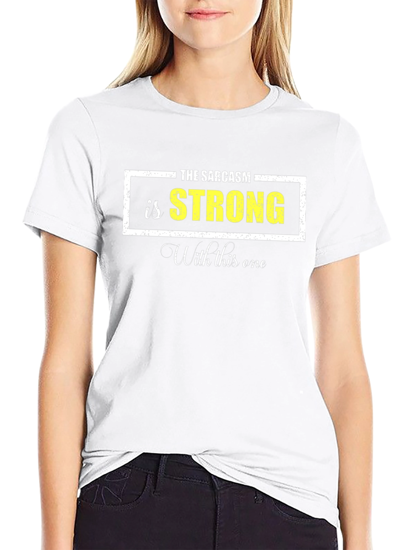 Sarcasm Strong Graphic Tee - Black Cotton Blend
