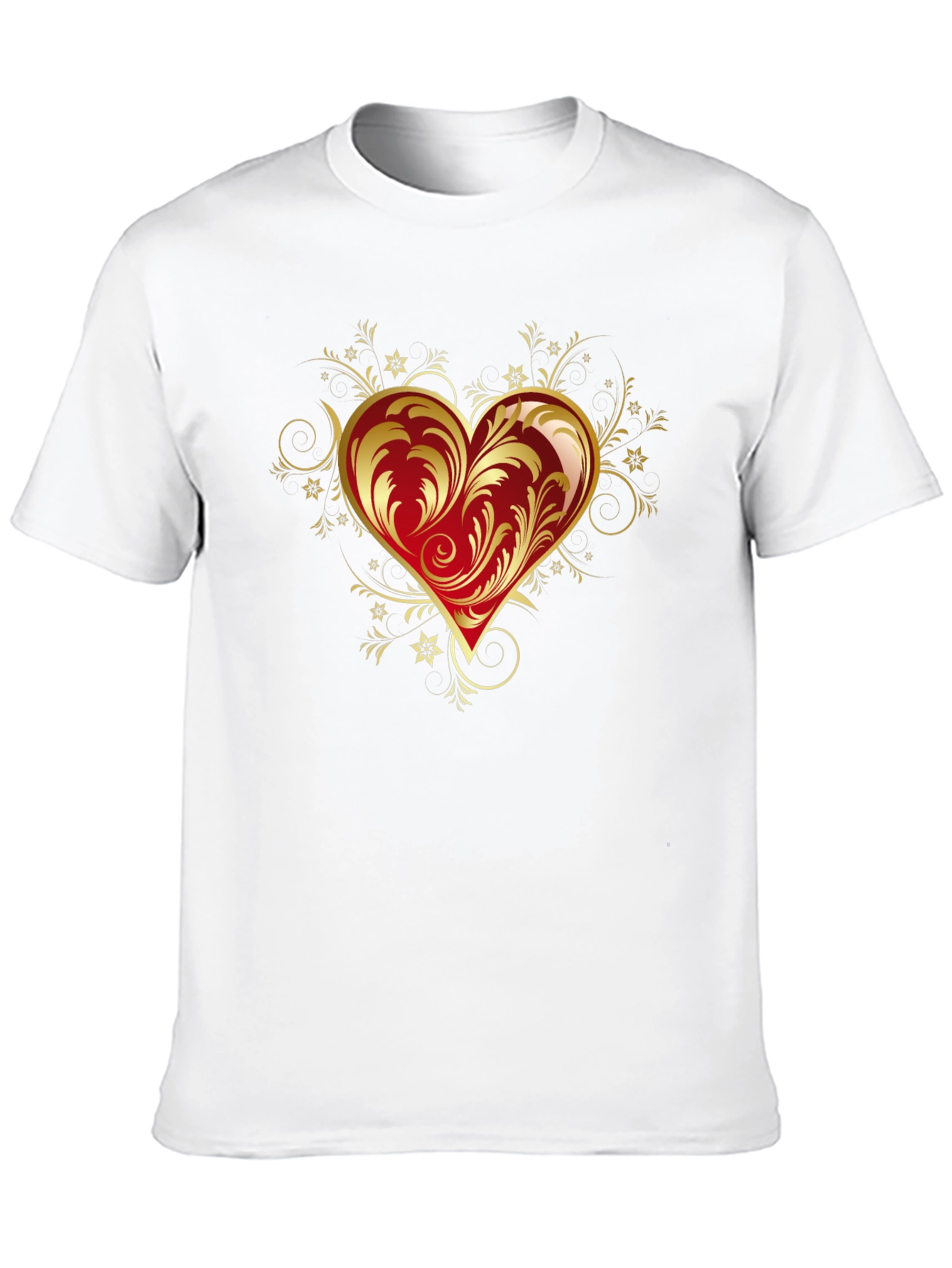 Elegant Heart Graphic Black T-Shirt