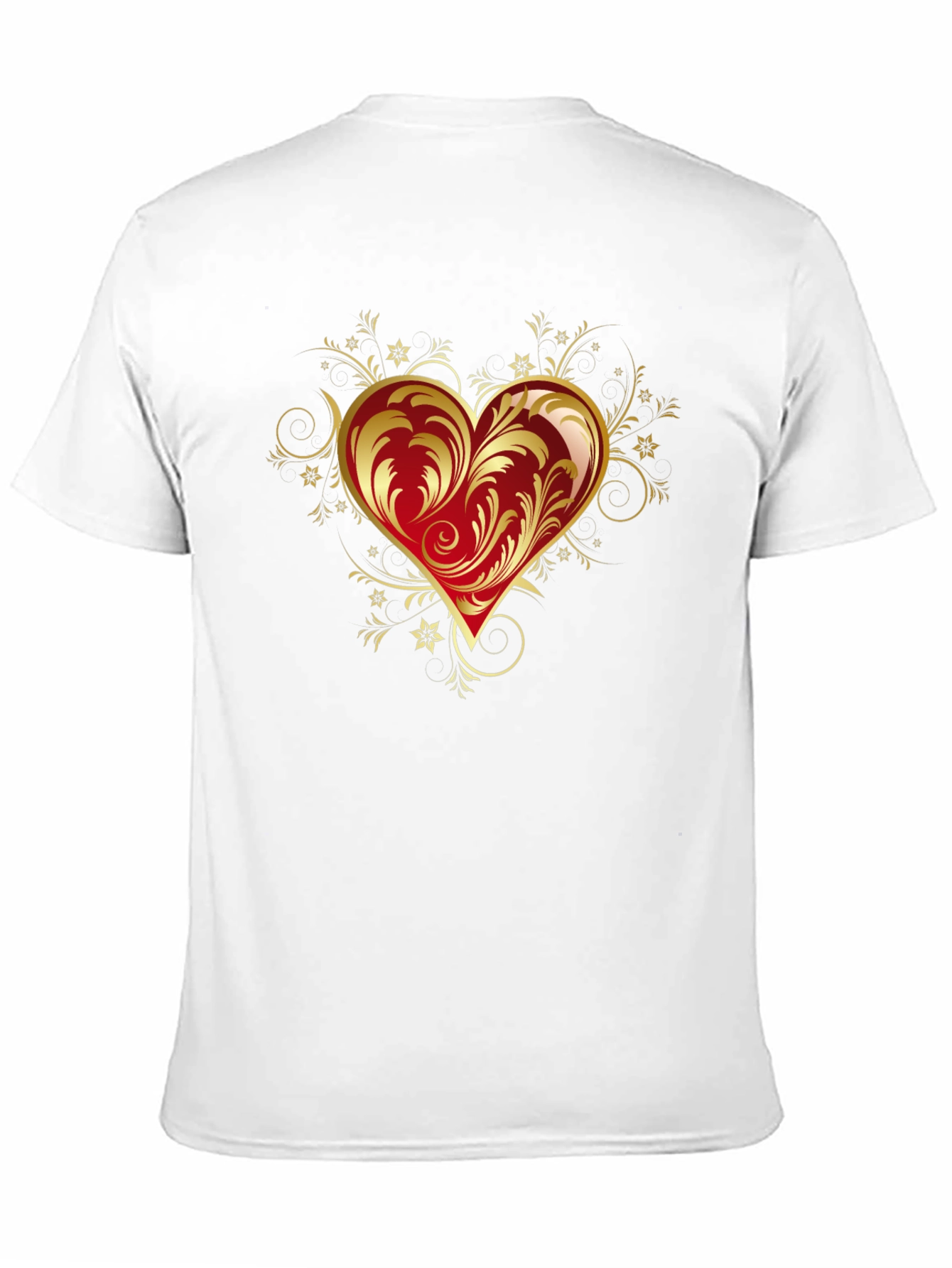 Elegant Heart Graphic Black T-Shirt