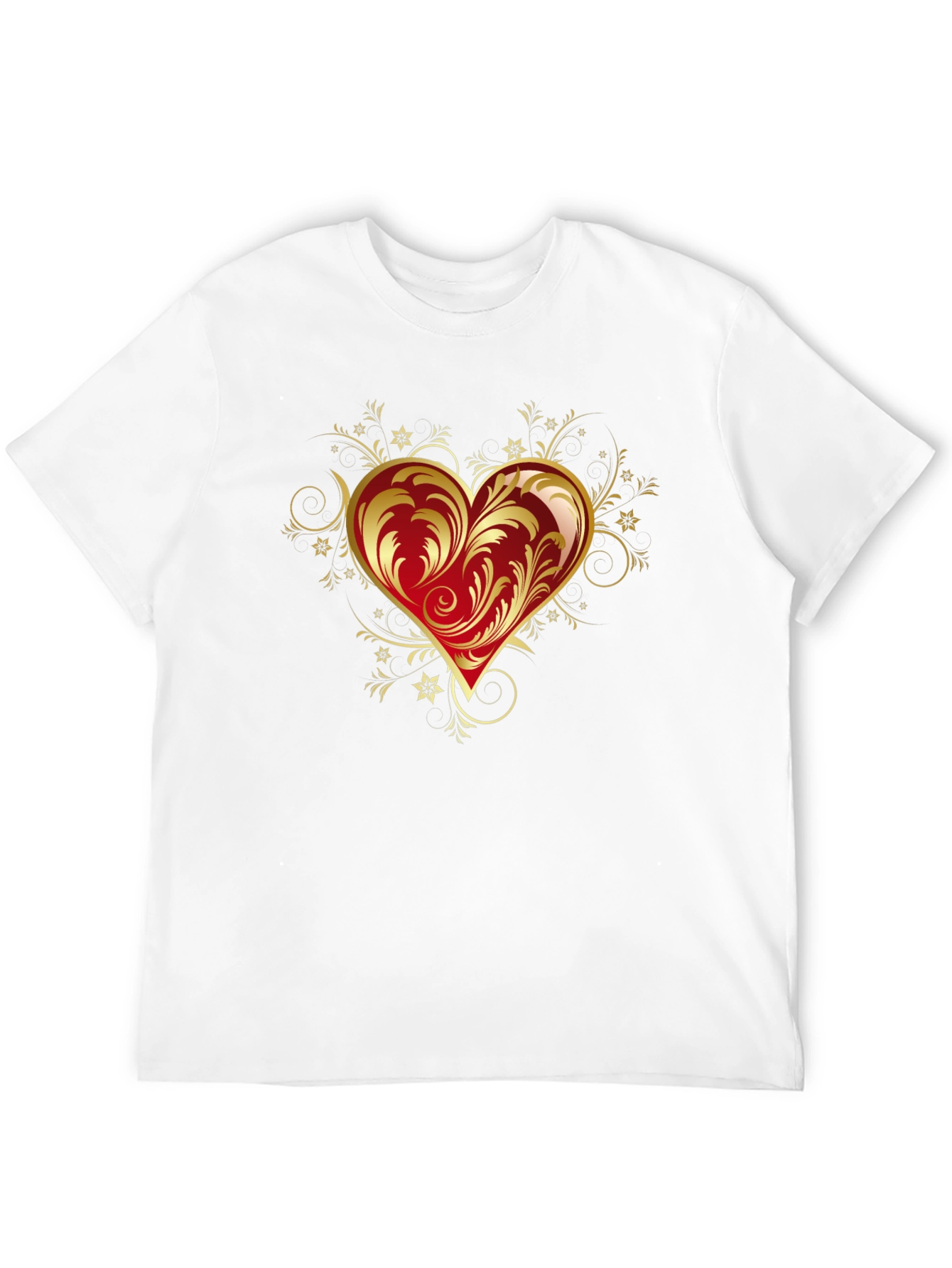 Elegant Heart Graphic Black T-Shirt
