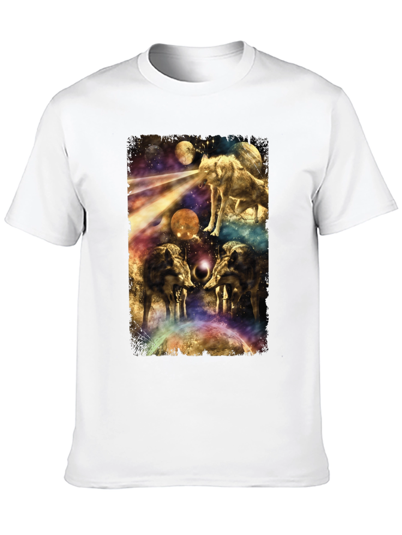 Wolf Galaxy Graphic T-Shirt - Mens Black Tee