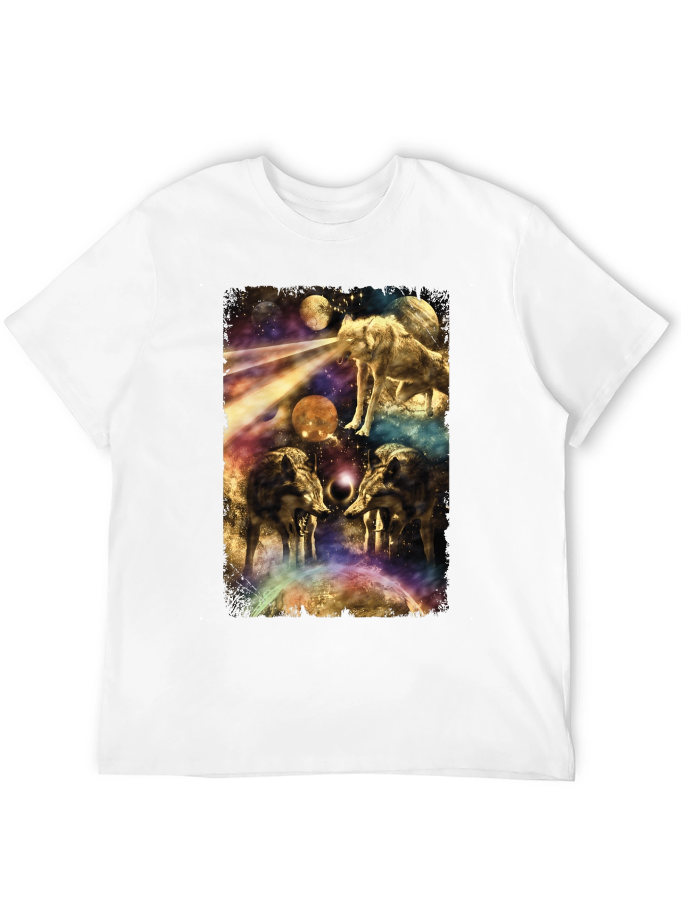 Wolf Galaxy Graphic T-Shirt - Mens Black Tee
