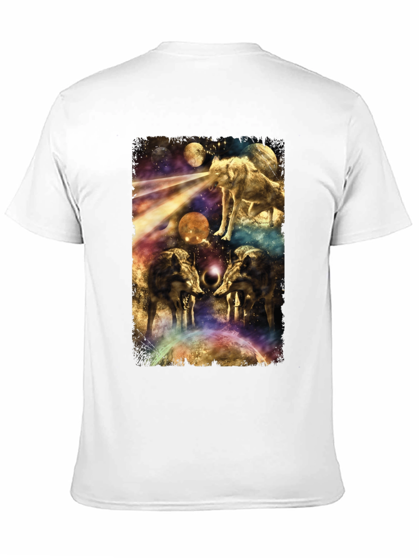 Wolf Galaxy Graphic T-Shirt - Mens Black Tee