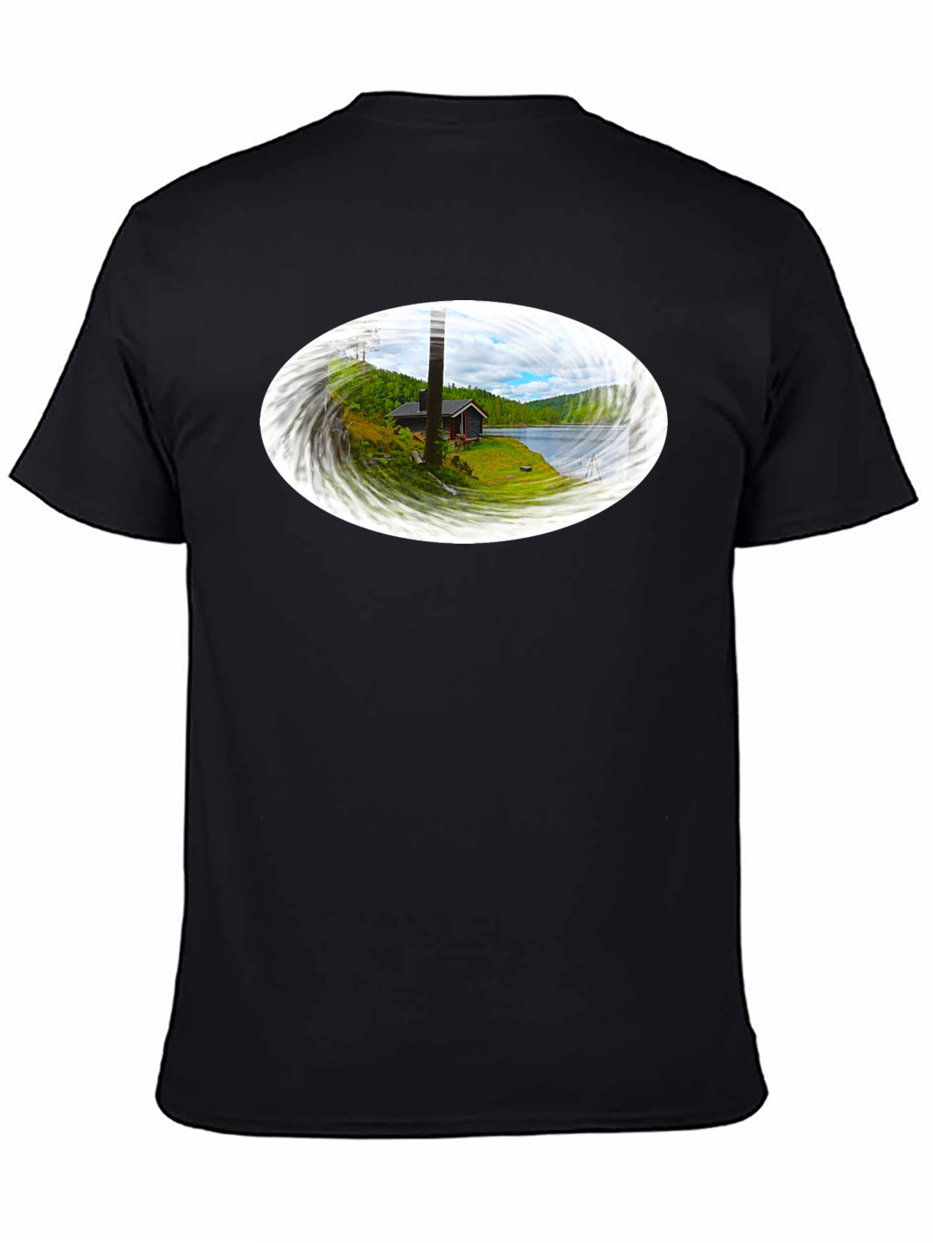 Scenic Cabin Graphic Tee - Black
