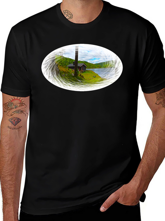 Scenic Cabin Graphic Tee - Black