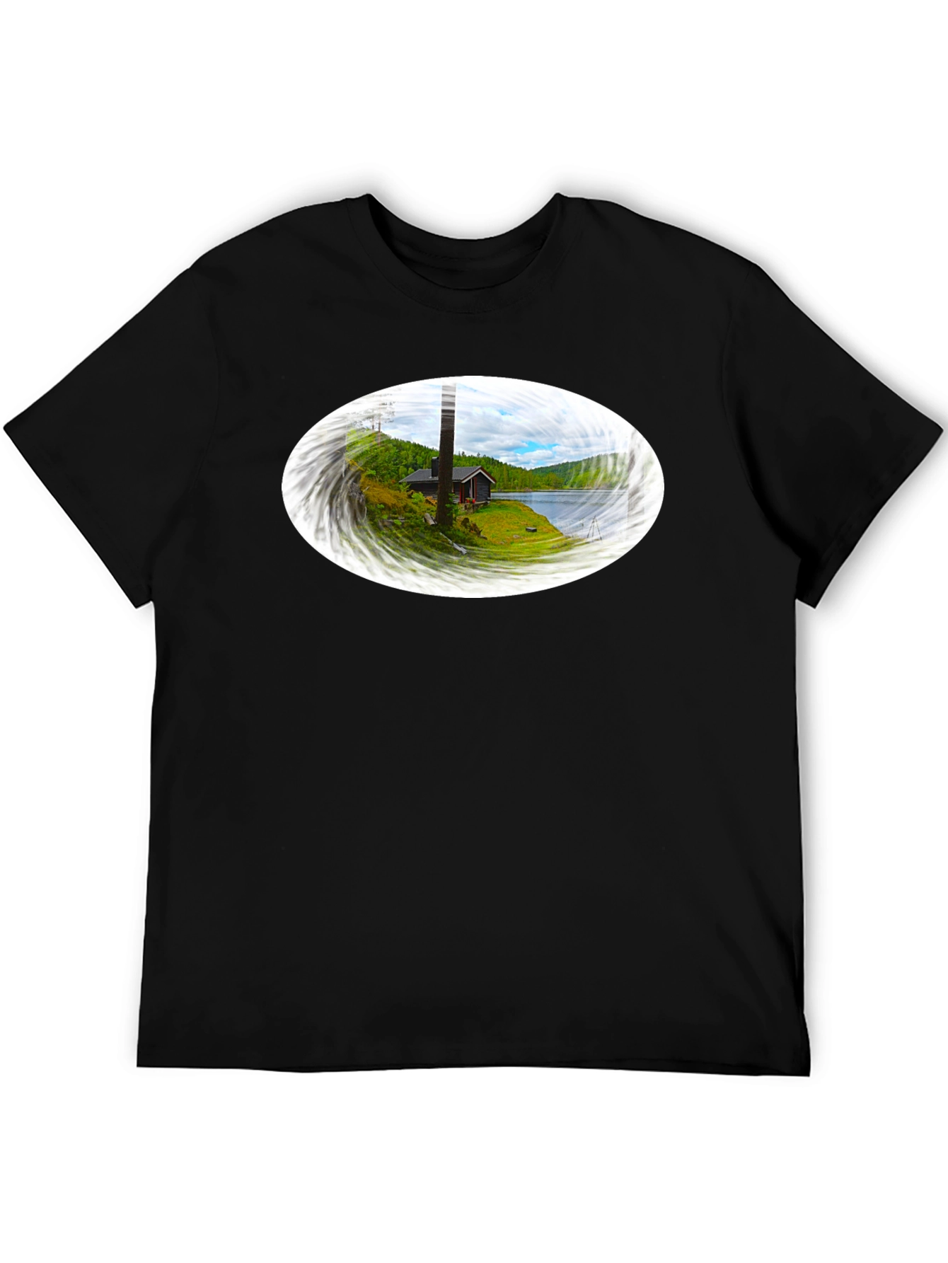 Scenic Cabin Graphic Tee - Black