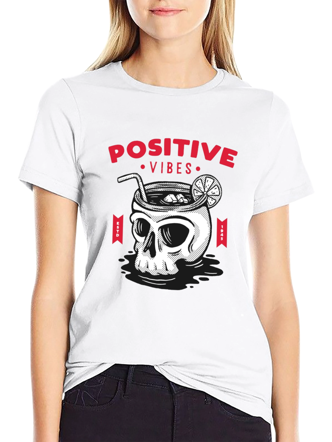 Positive Vibes Skull Cocktail T-Shirt