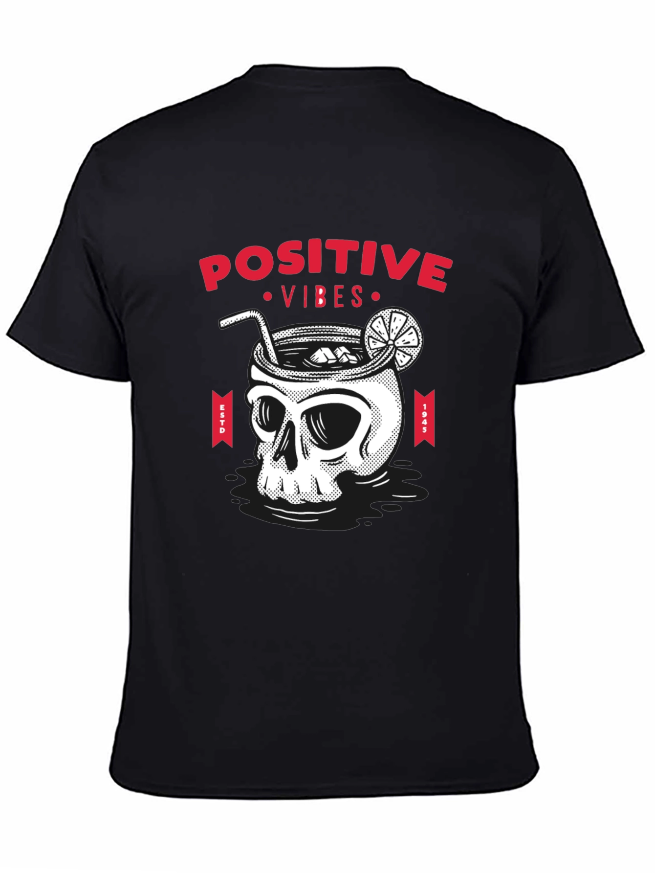 Positive Vibes Skull Cocktail T-Shirt