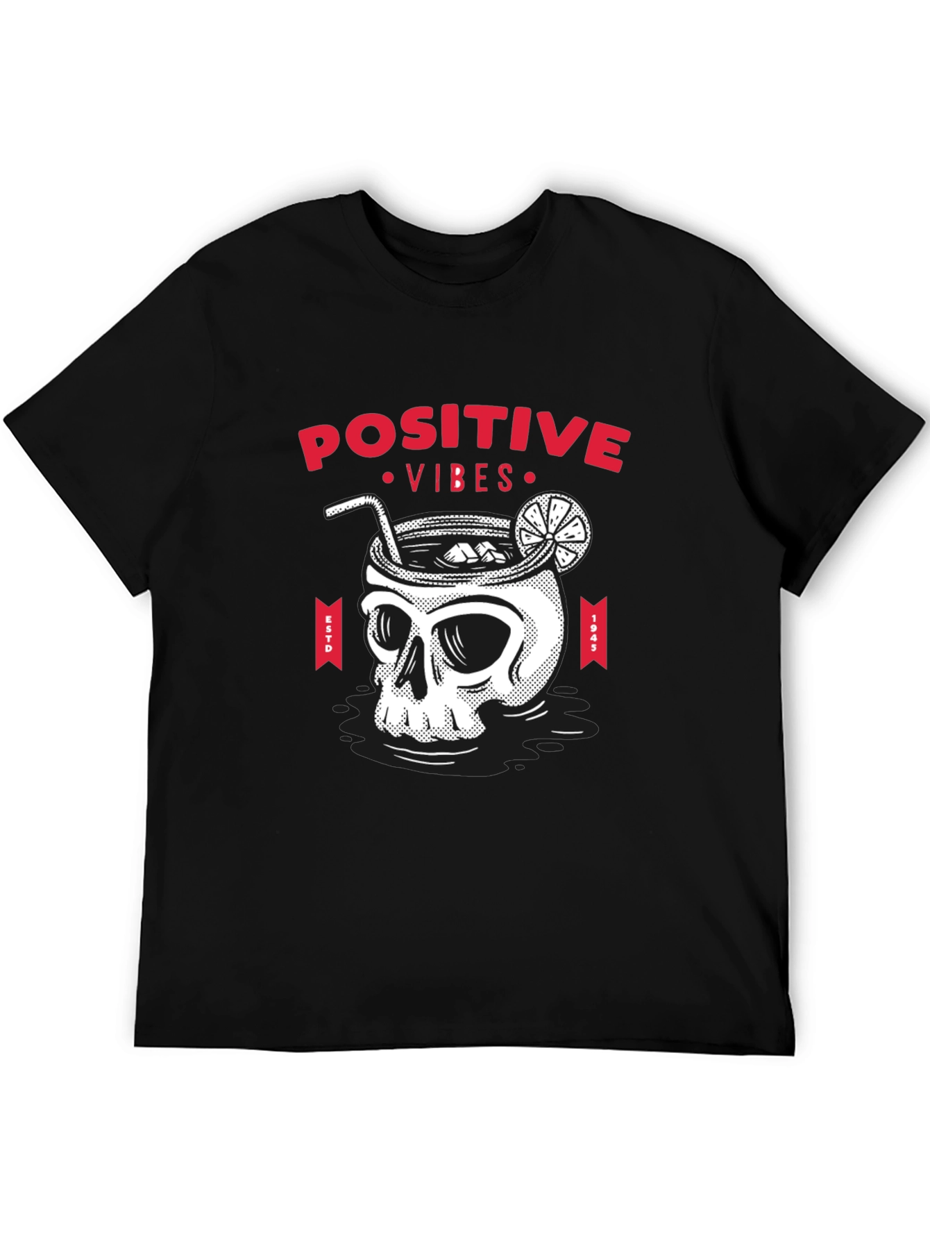 Positive Vibes Skull Cocktail T-Shirt