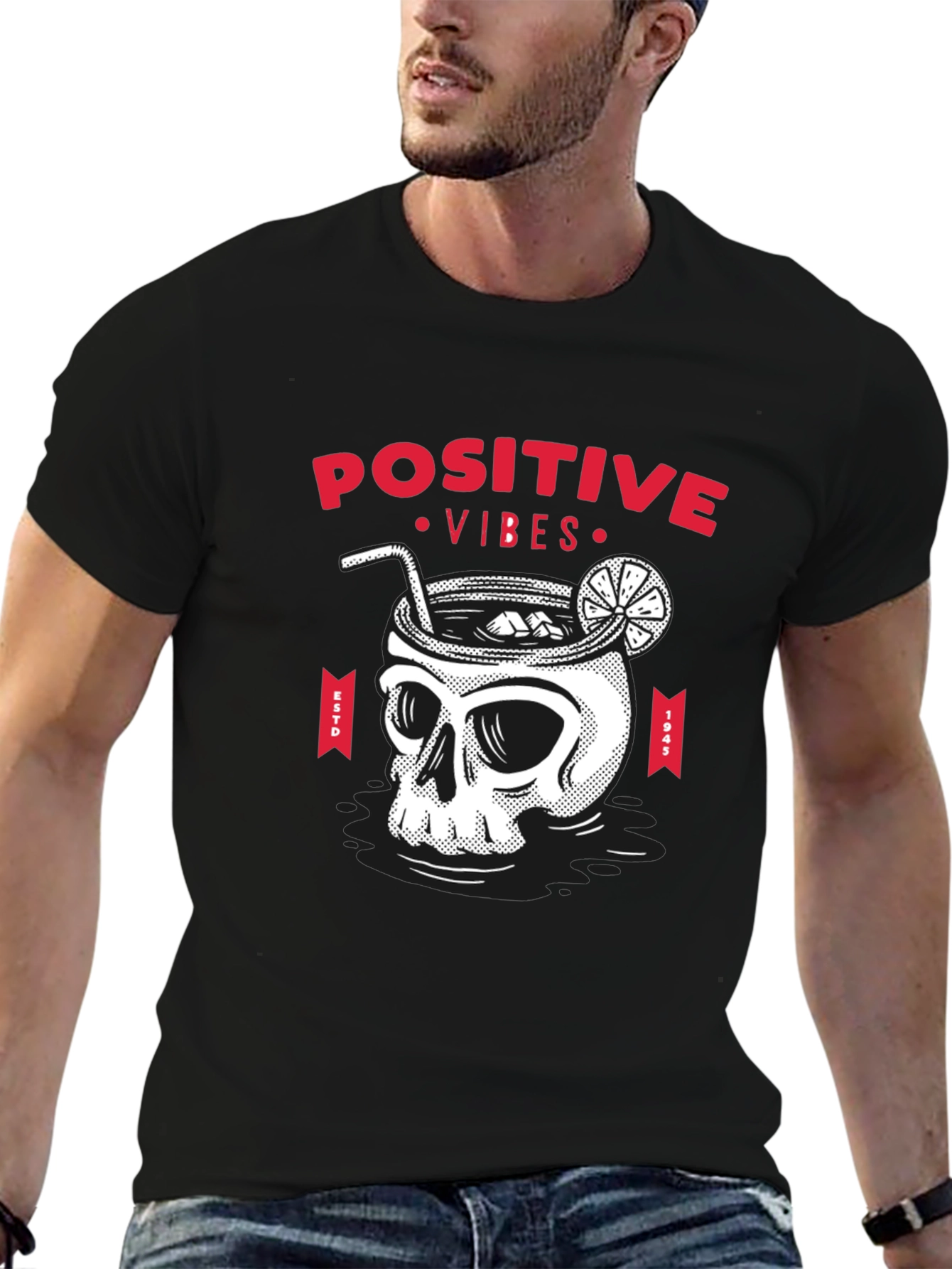 Positive Vibes Skull Cocktail T-Shirt
