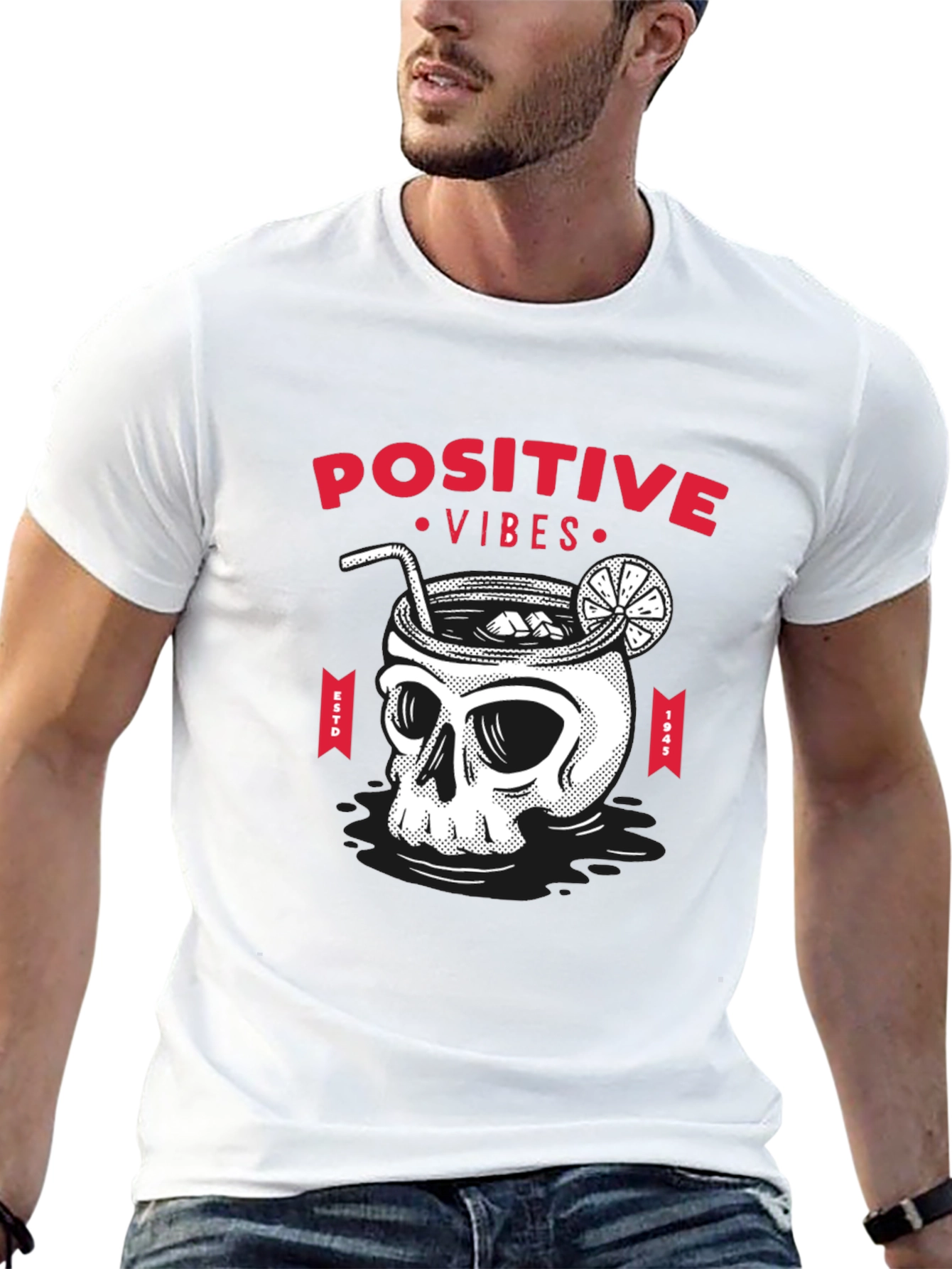 Positive Vibes Skull Cocktail T-Shirt