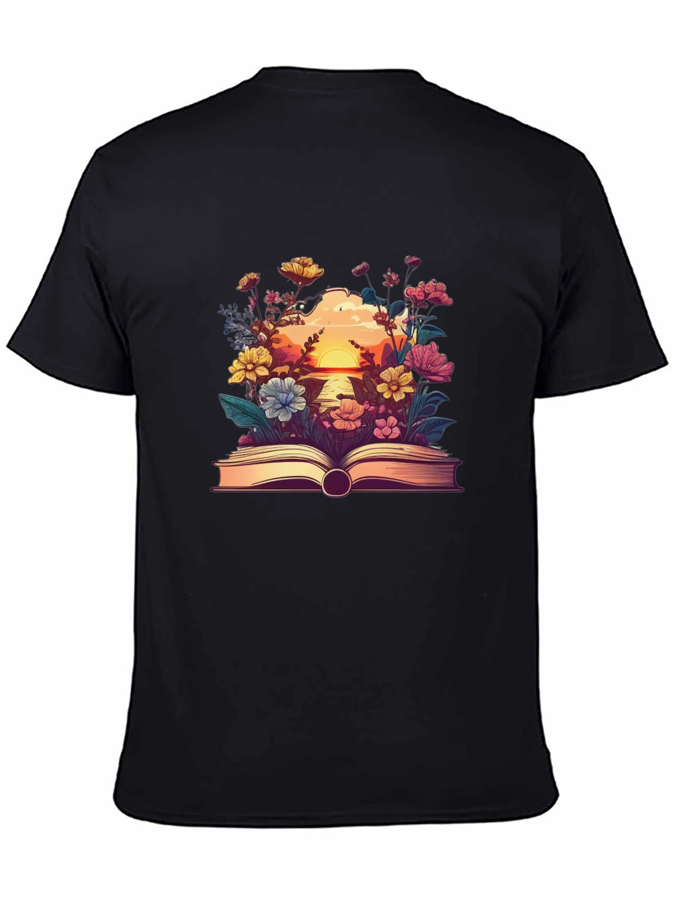 Floral Book Graphic Tee - Nature Lovers T-Shirt