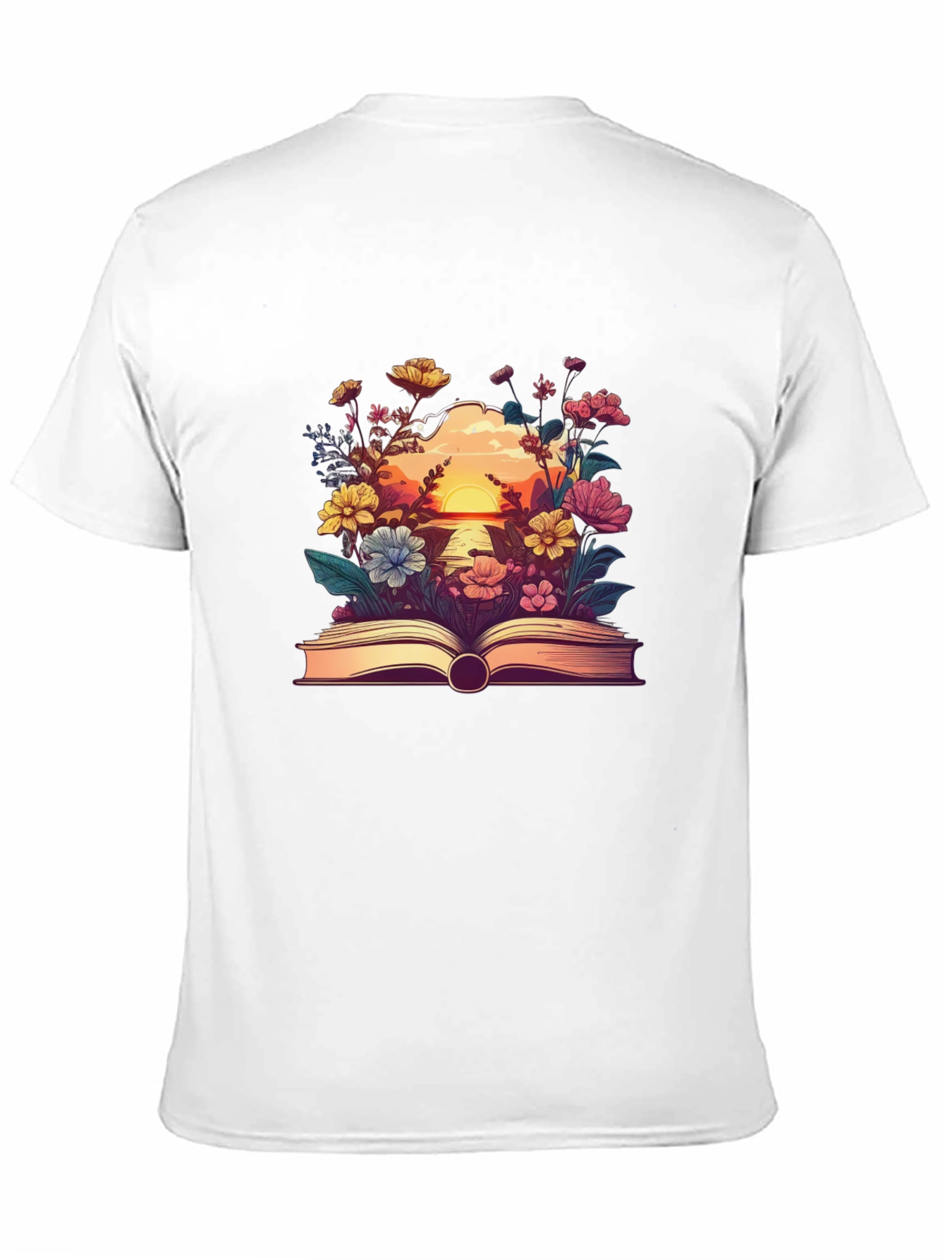 Floral Book Graphic Tee - Nature Lovers T-Shirt
