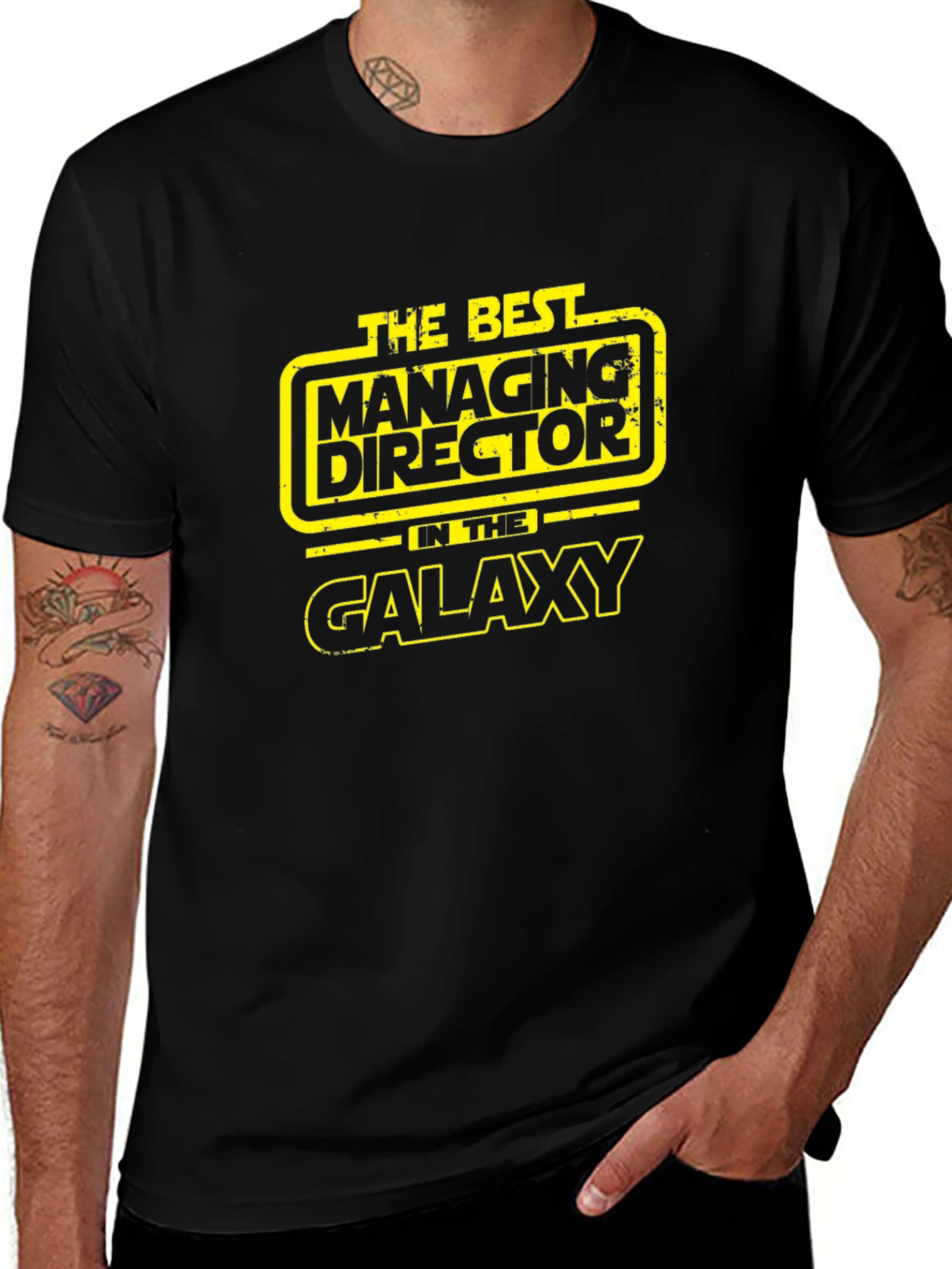 Best Managing Director in Galaxy Black T-Shirt