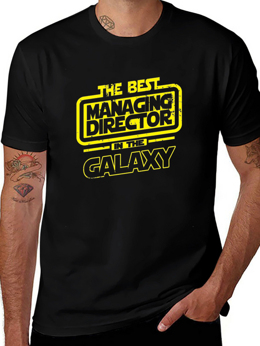 Best Managing Director in Galaxy Black T-Shirt