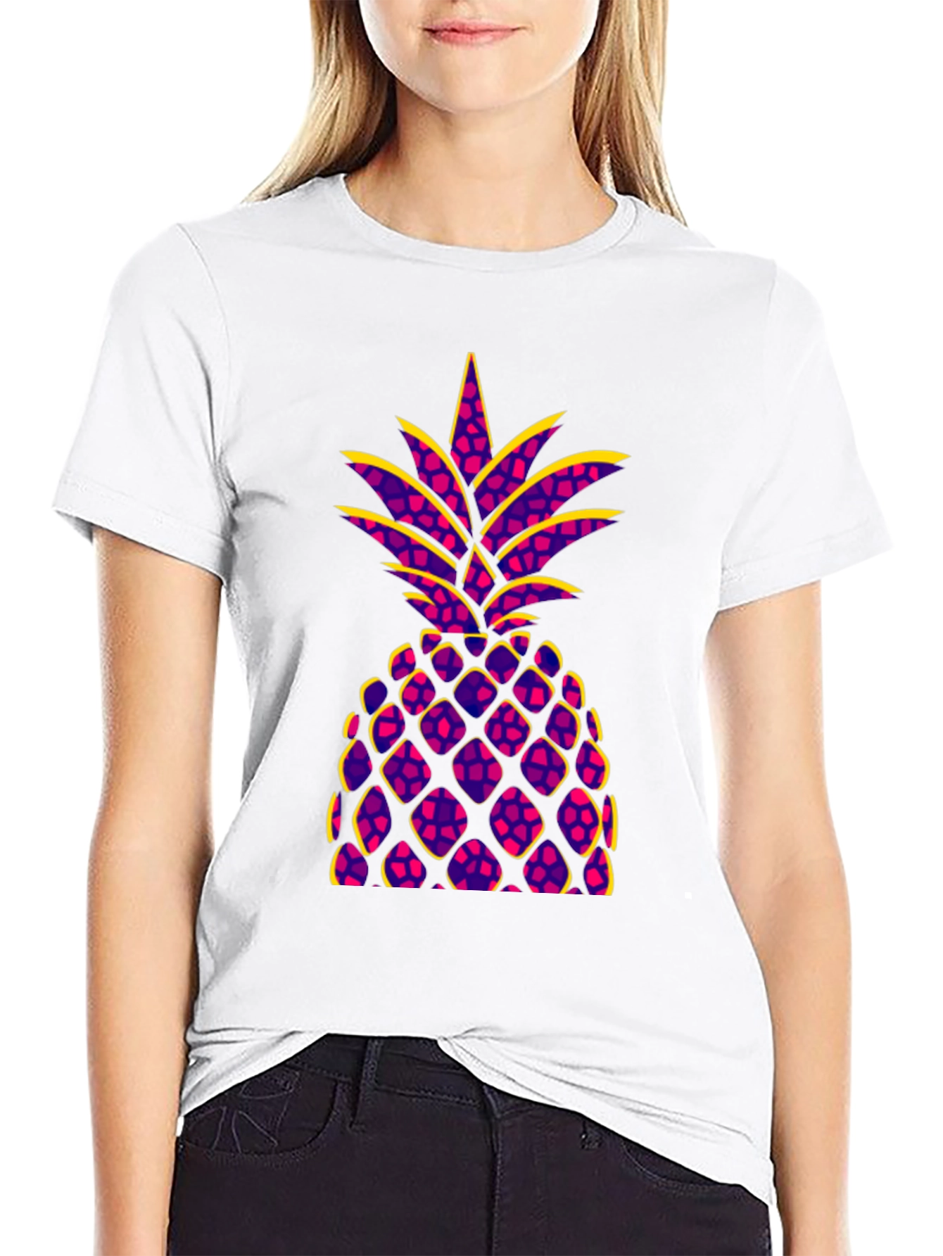 Funky Pineapple Graphic Tee - Black