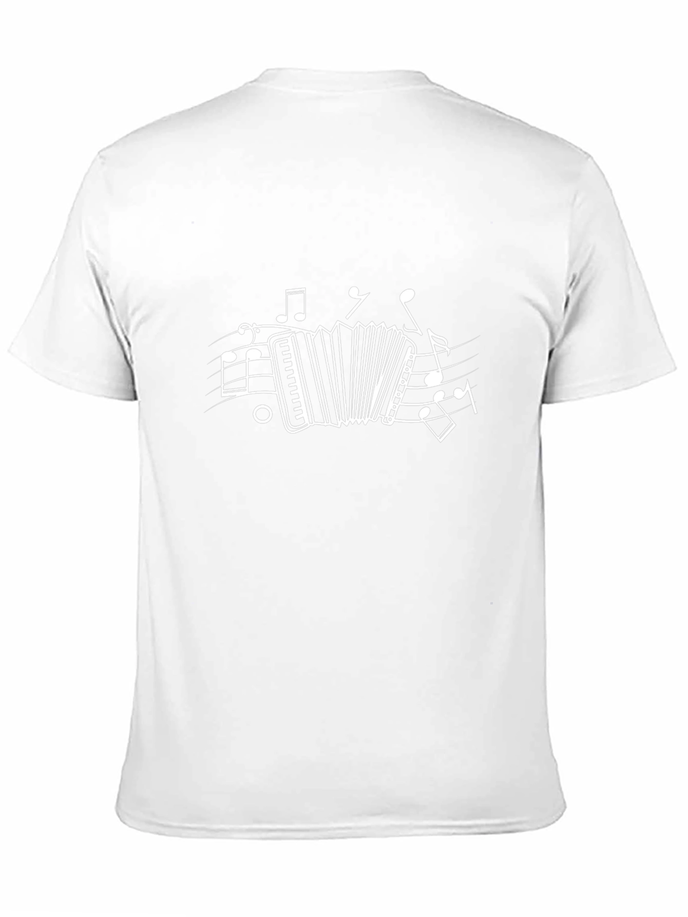 Accordion & Music Notes Graphic T-Shirt